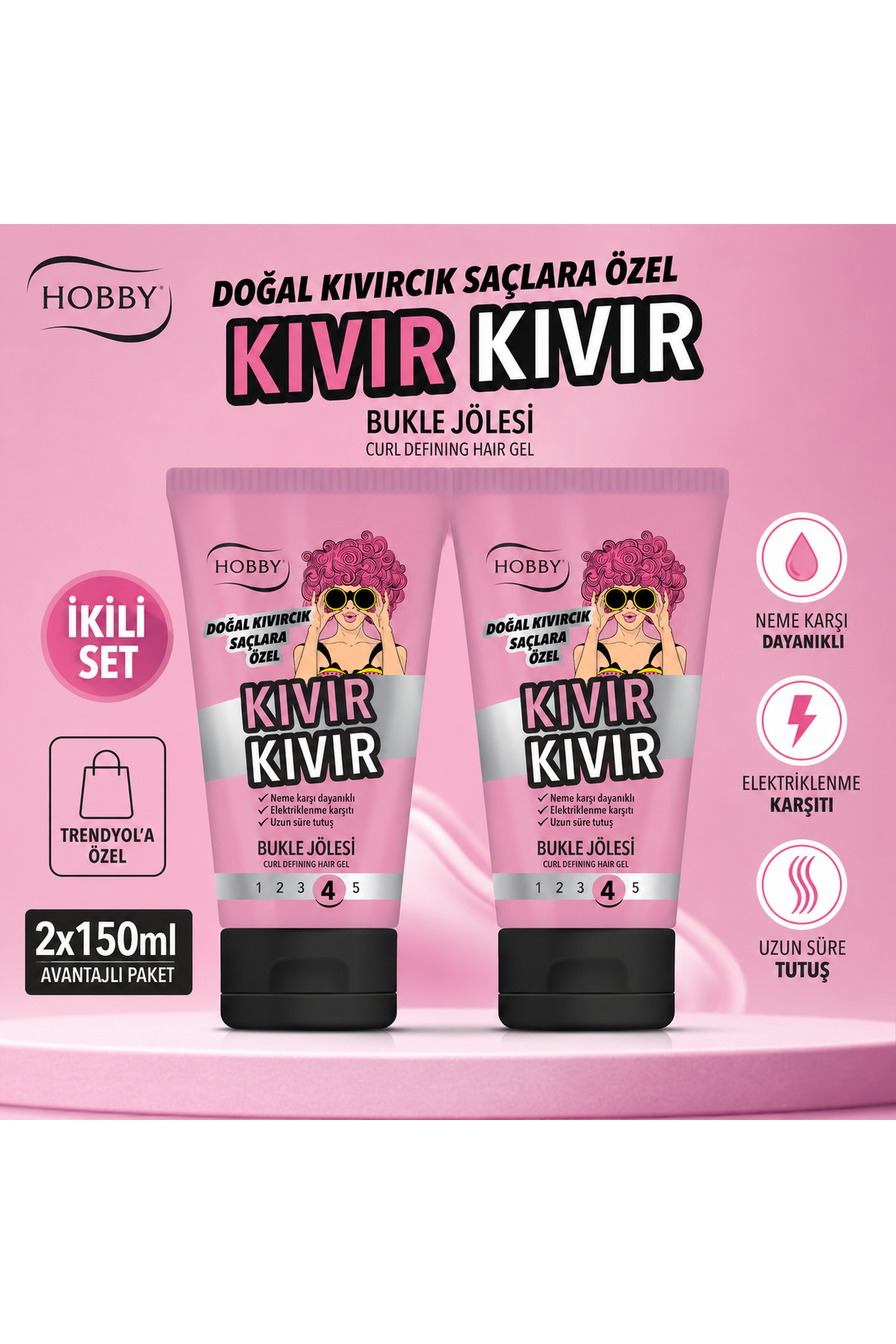 Hobby Kıvırcık ve Dalgalı Saçlara Özel Bukle Jölesi 150 ml 2 Adet — NCF--KıvırJöle2