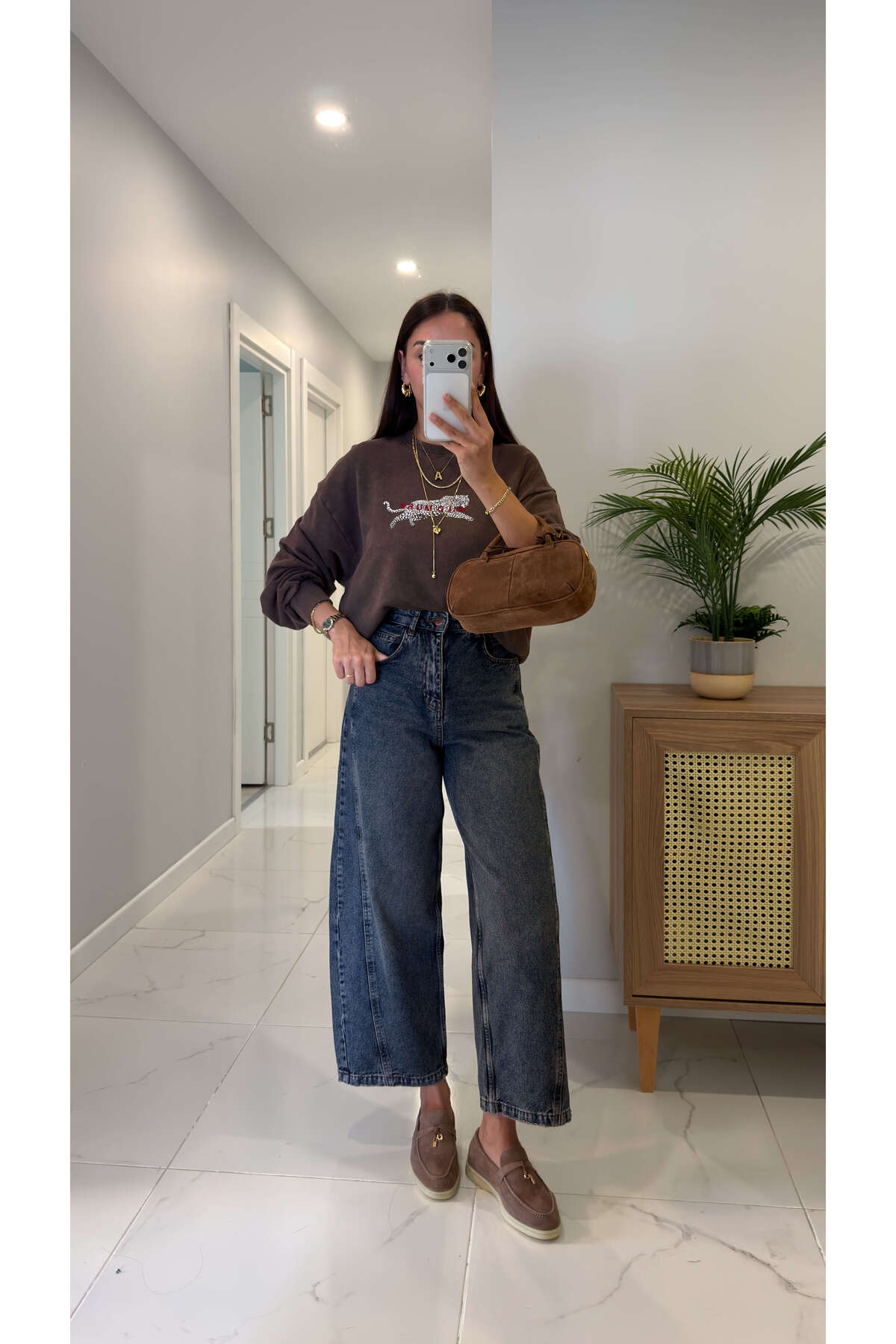 Widoste Mavi Eskitme Tint Barrel Jean 6