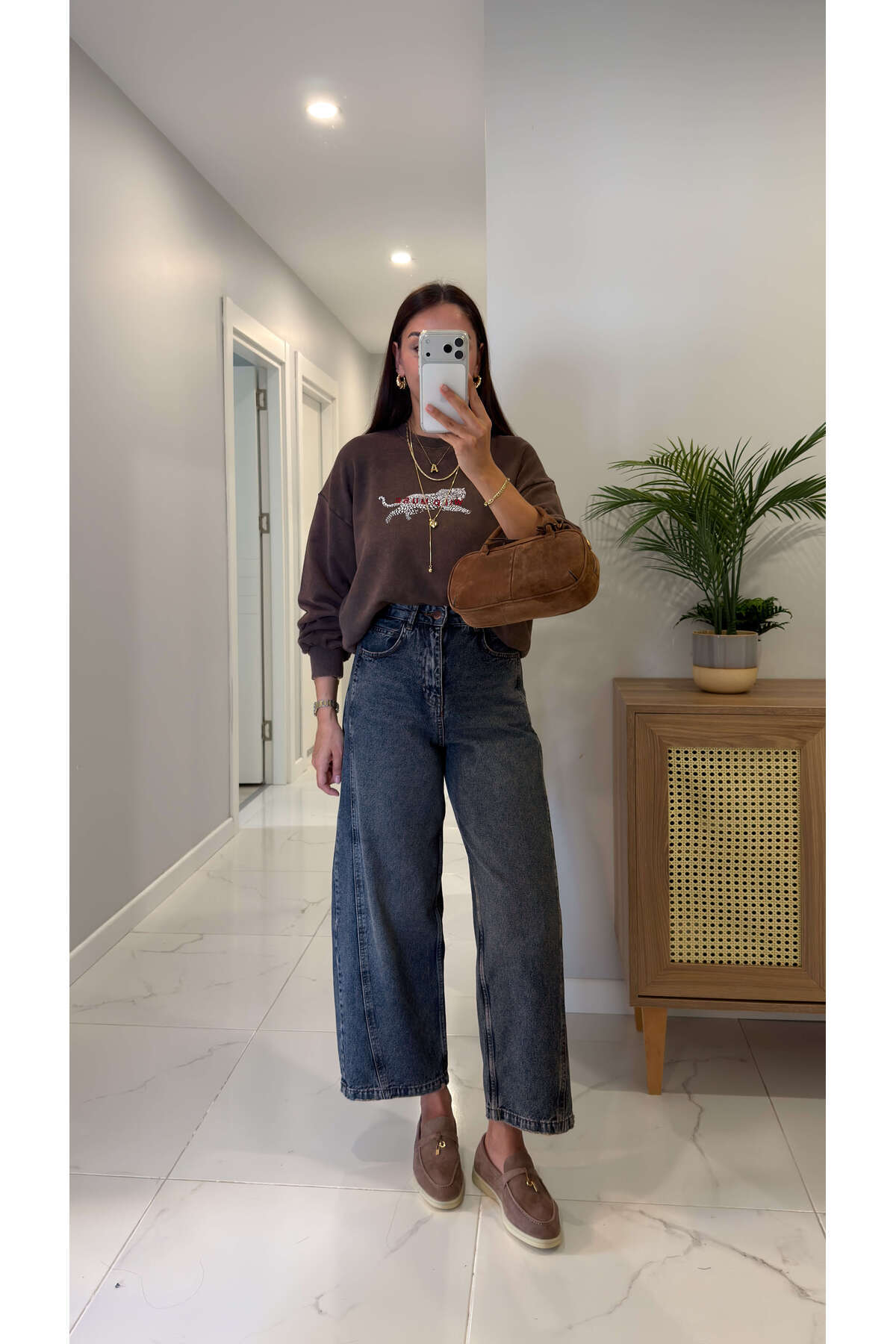 Widoste Mavi Eskitme Tint Barrel Jean 4