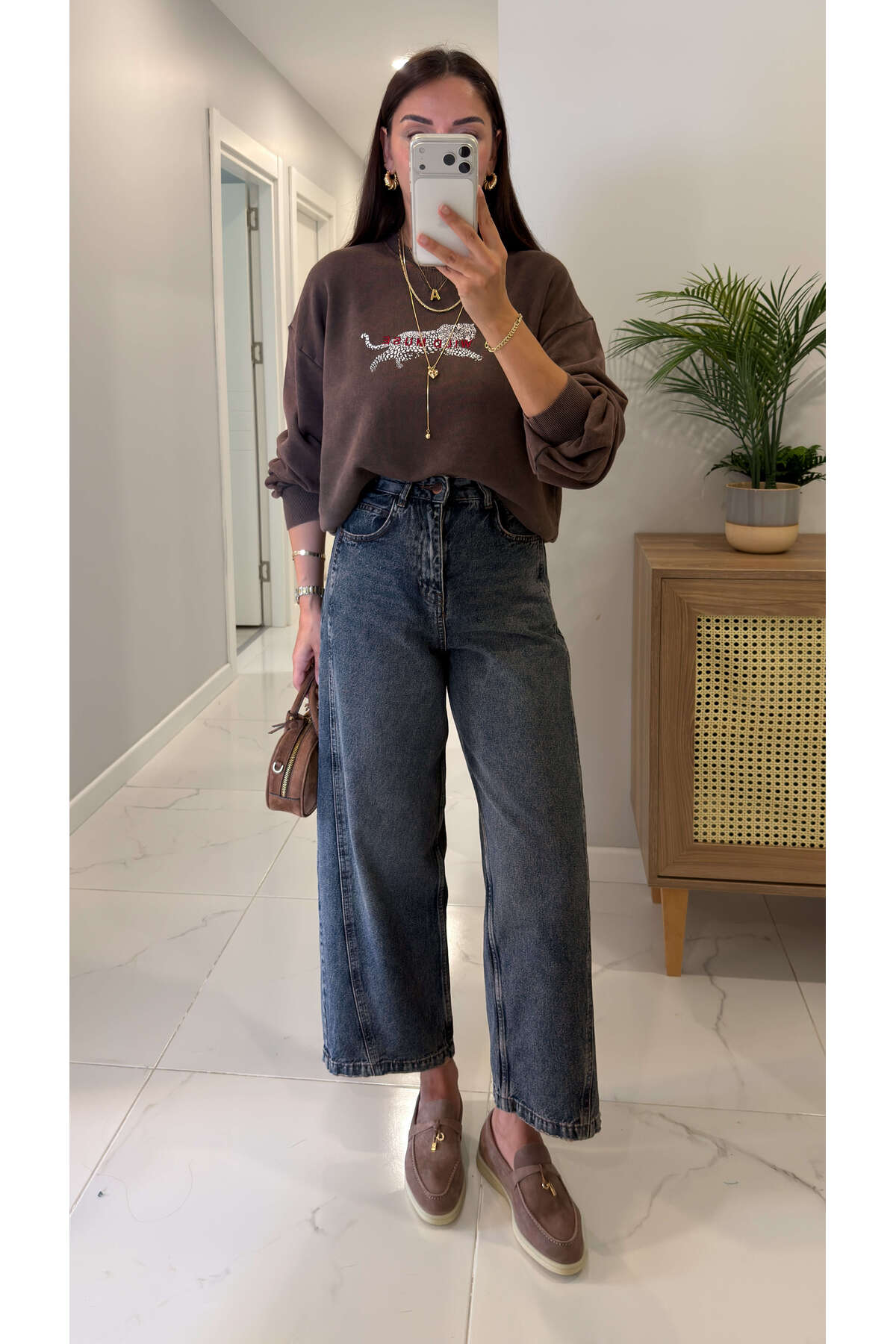 Widoste Mavi Eskitme Tint Barrel Jean 3