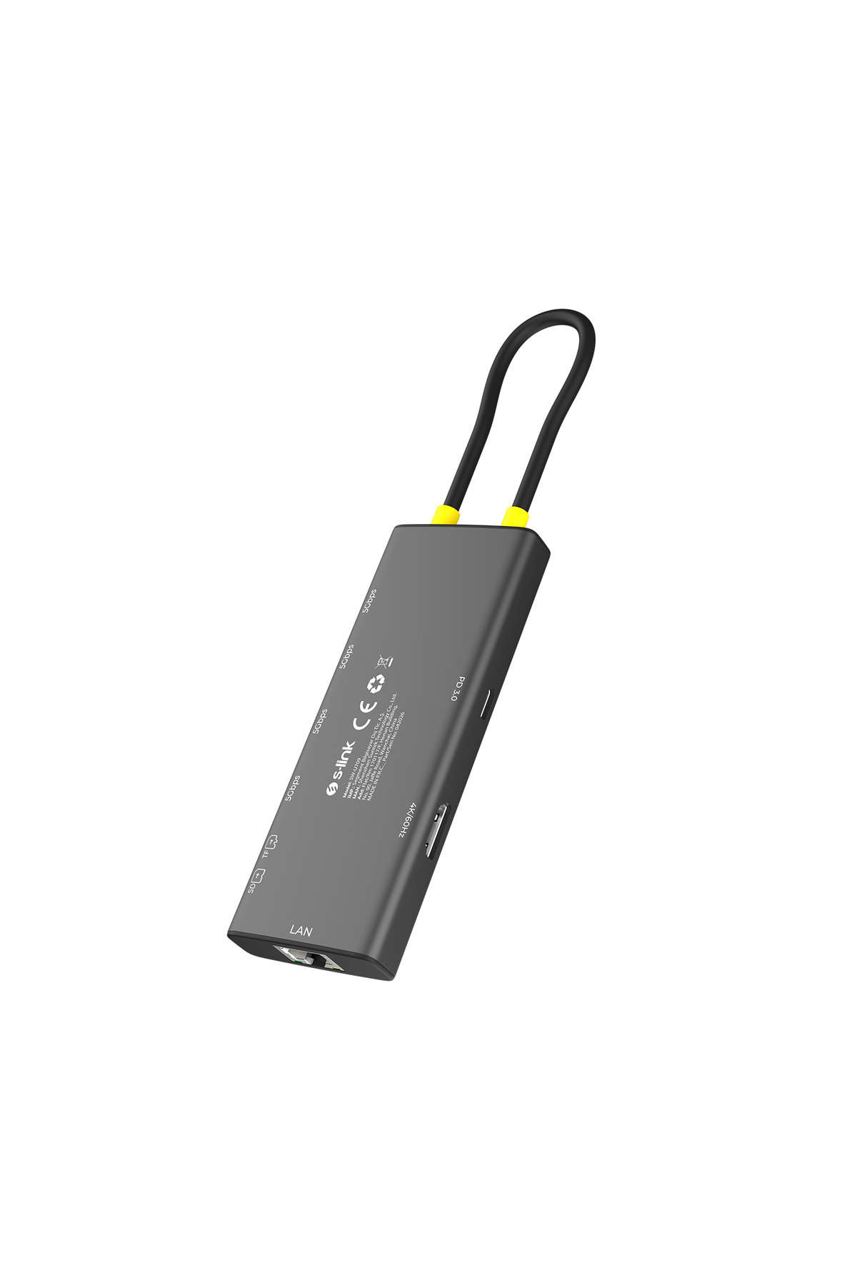 هاب Type C مدل SW-U709 9 در 1 با HDMI 4K 60Hz، 100W PD، RJ45 گیگابیت و 3xUSB 3.2، SD/TF