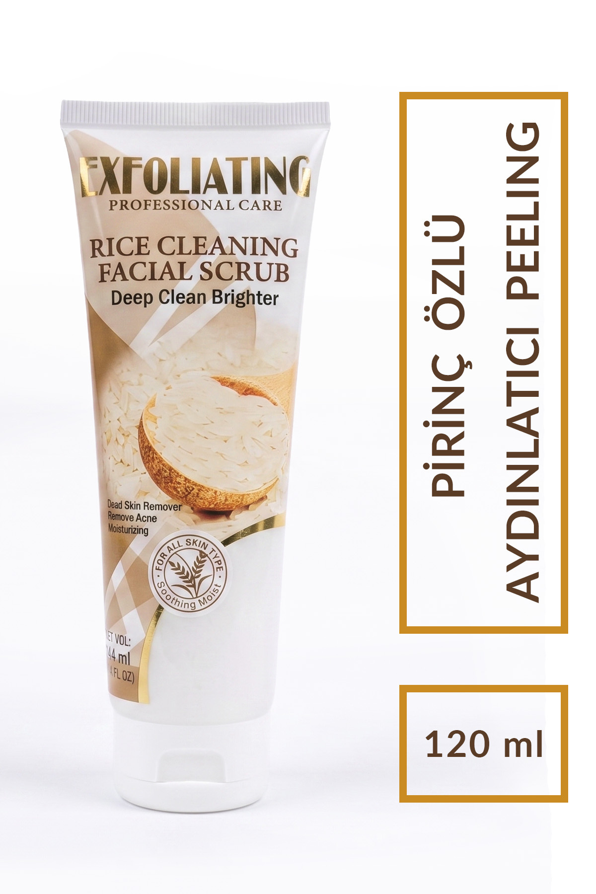 Pirinç Özlü Yüz Peeling Jeli (120 ml) – Gözenek Arındırıcı & Ölü Deri Temizleyici Jel Peeling — WKL697