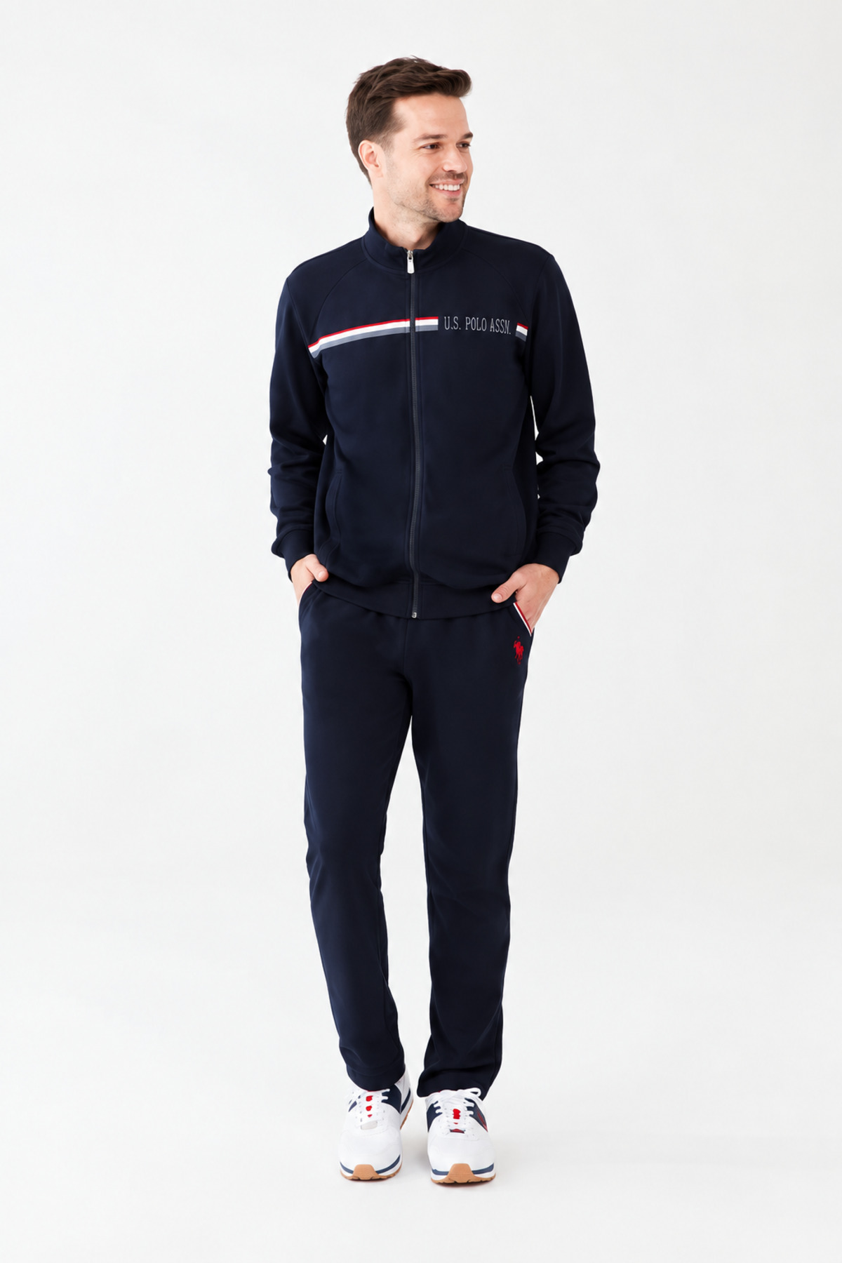 ست گرمکن زیپ‌دار مردانه پولو مدل US Polo Assn سرمه‌ای - 18481 — سرمه US18481 — تصویر 2 از 4