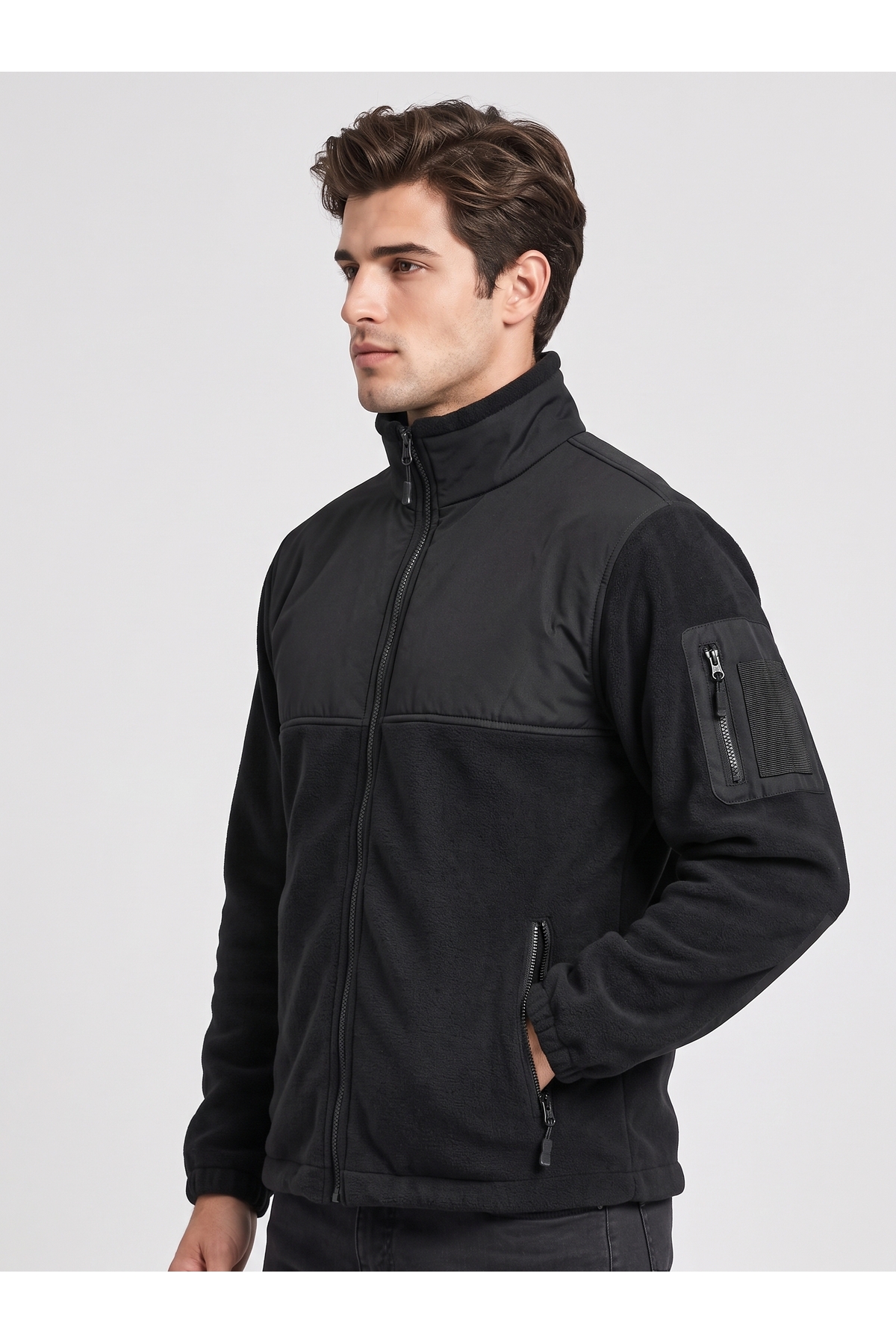 Outdoor Polar Hırka Softshell Su Geçirmez Omuz Kısım — مشکی SPH-1