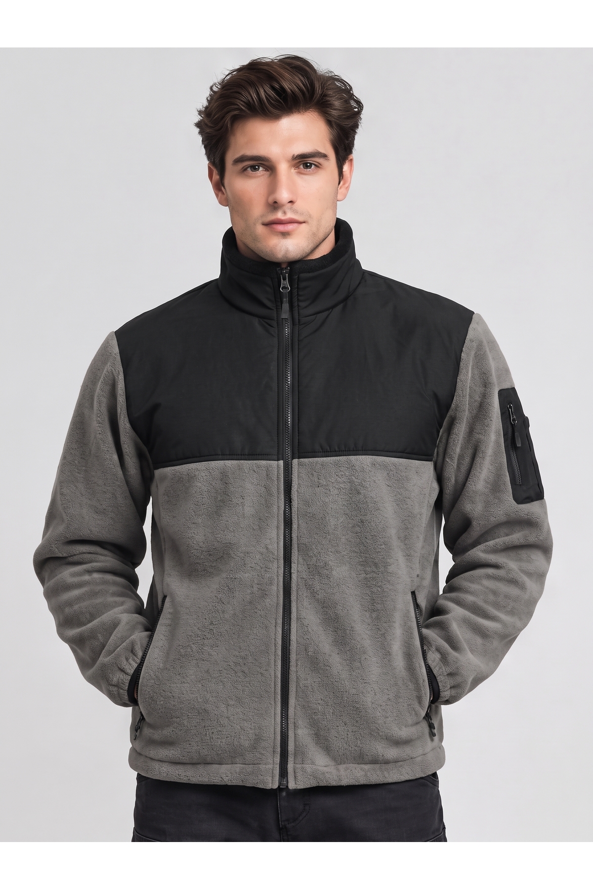 Outdoor Polar Hırka Softshell Su Geçirmez Omuz Kısım — خاکستری SPH-1