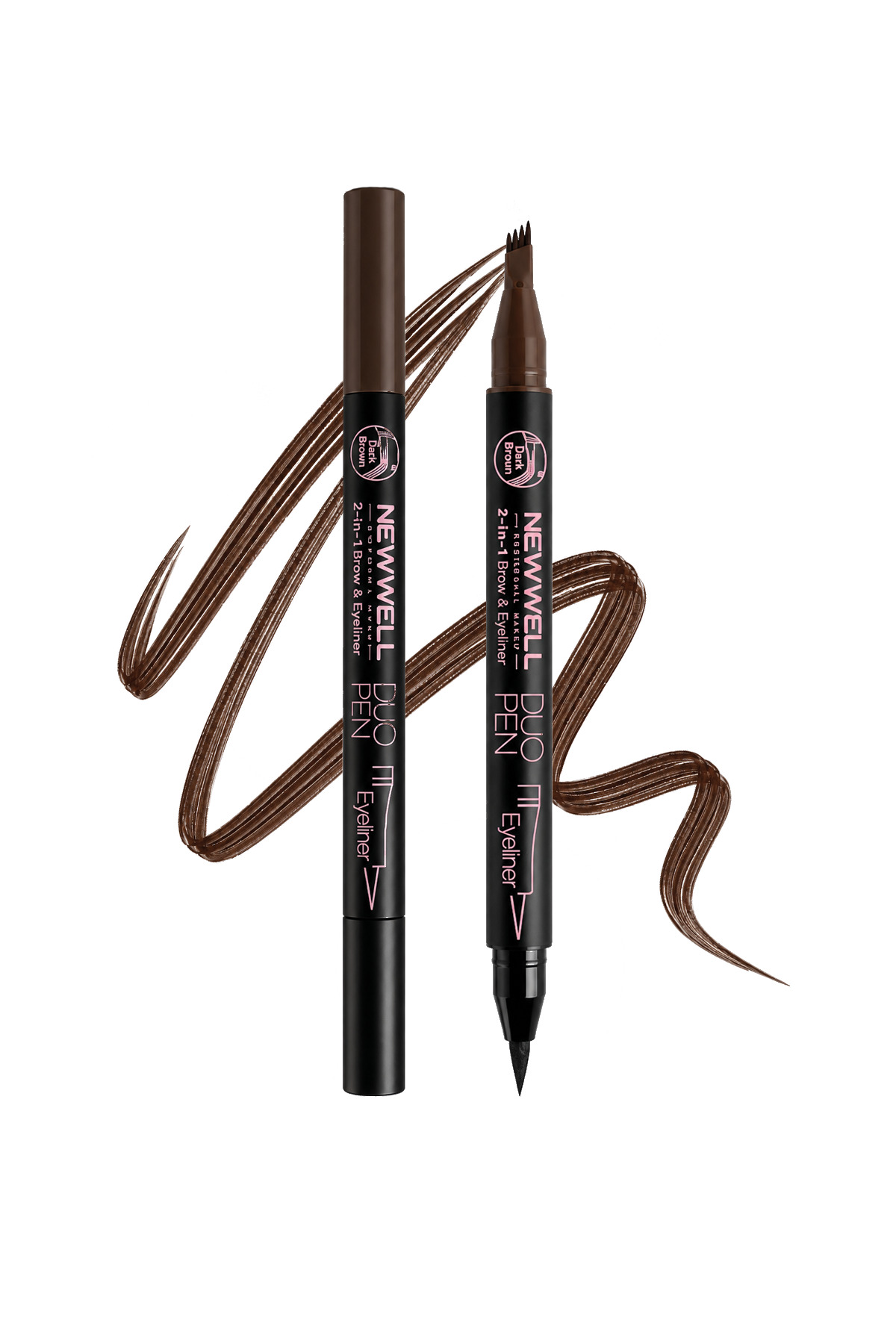 Duo Pen 2-in-1 Brow & Eyeliner Dark Brown 02 2 ml — قهوه‌ای 8680923361413 — تصویر 4 از 5
