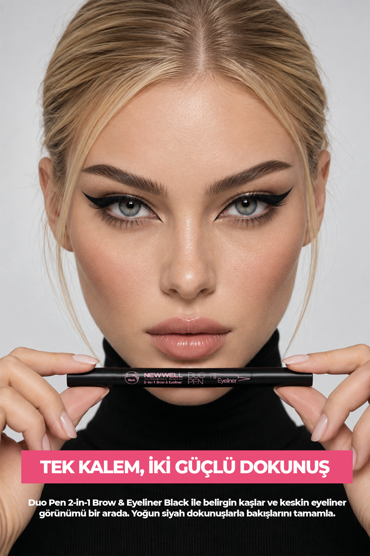 Duo Pen 2-in-1 Brow & Eyeliner Black 01 2 ml — مشکی 8680923361413 — تصویر 2 از 5