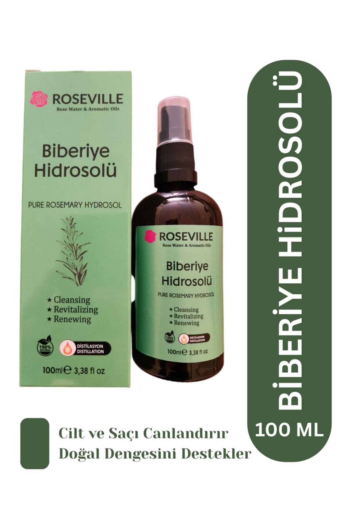Biberiye Suyu Dökülme Karşıtı ve Saç Uzamasını Destekleyici Saç Toniği %100 Saf ve Doğal 100 Ml — TYC52C6783245D6B4B3F28000