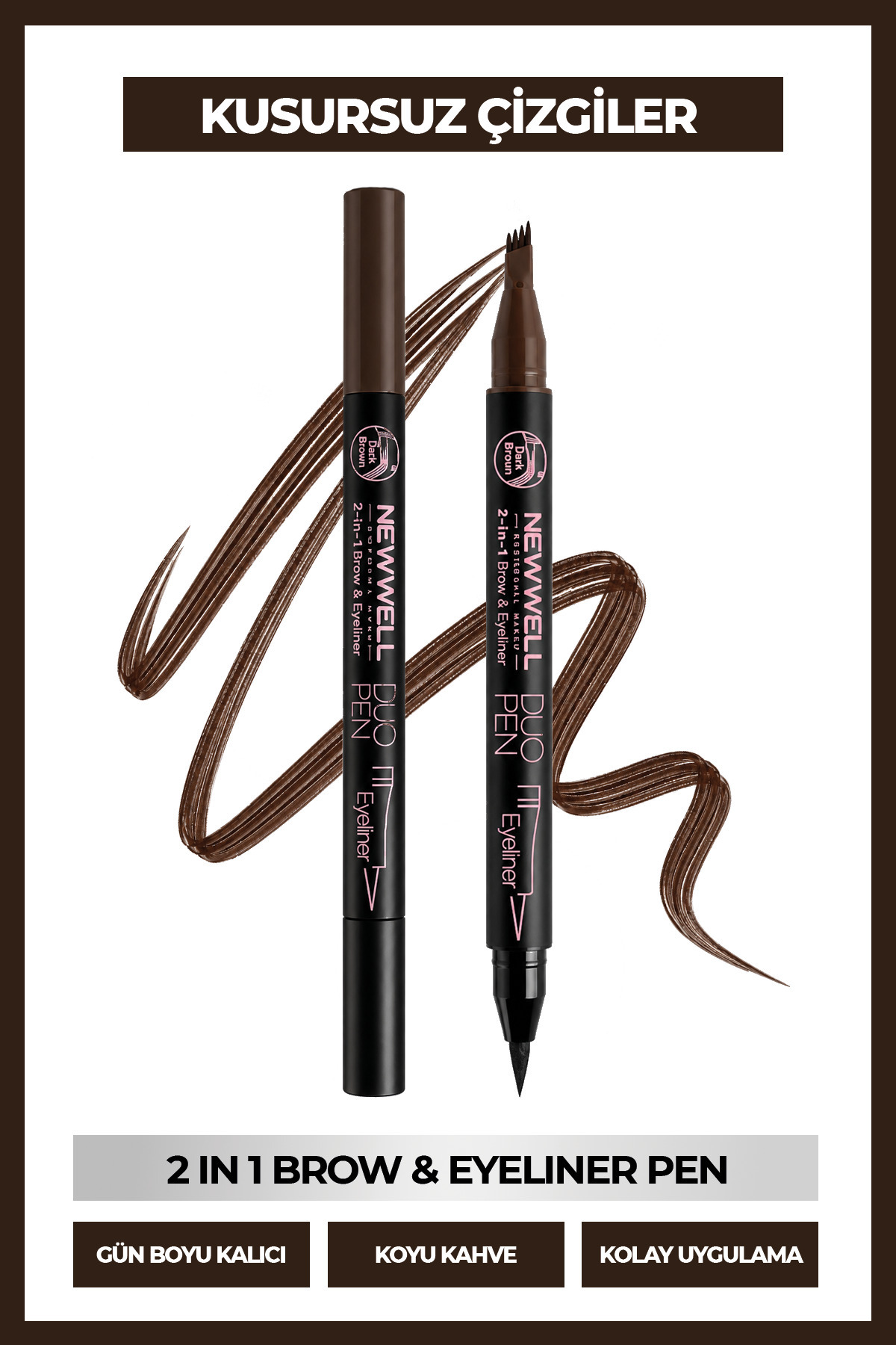 Duo Pen 2-in-1 Brow & Eyeliner Dark Brown 02 2 ml — قهوه‌ای 8680923361413