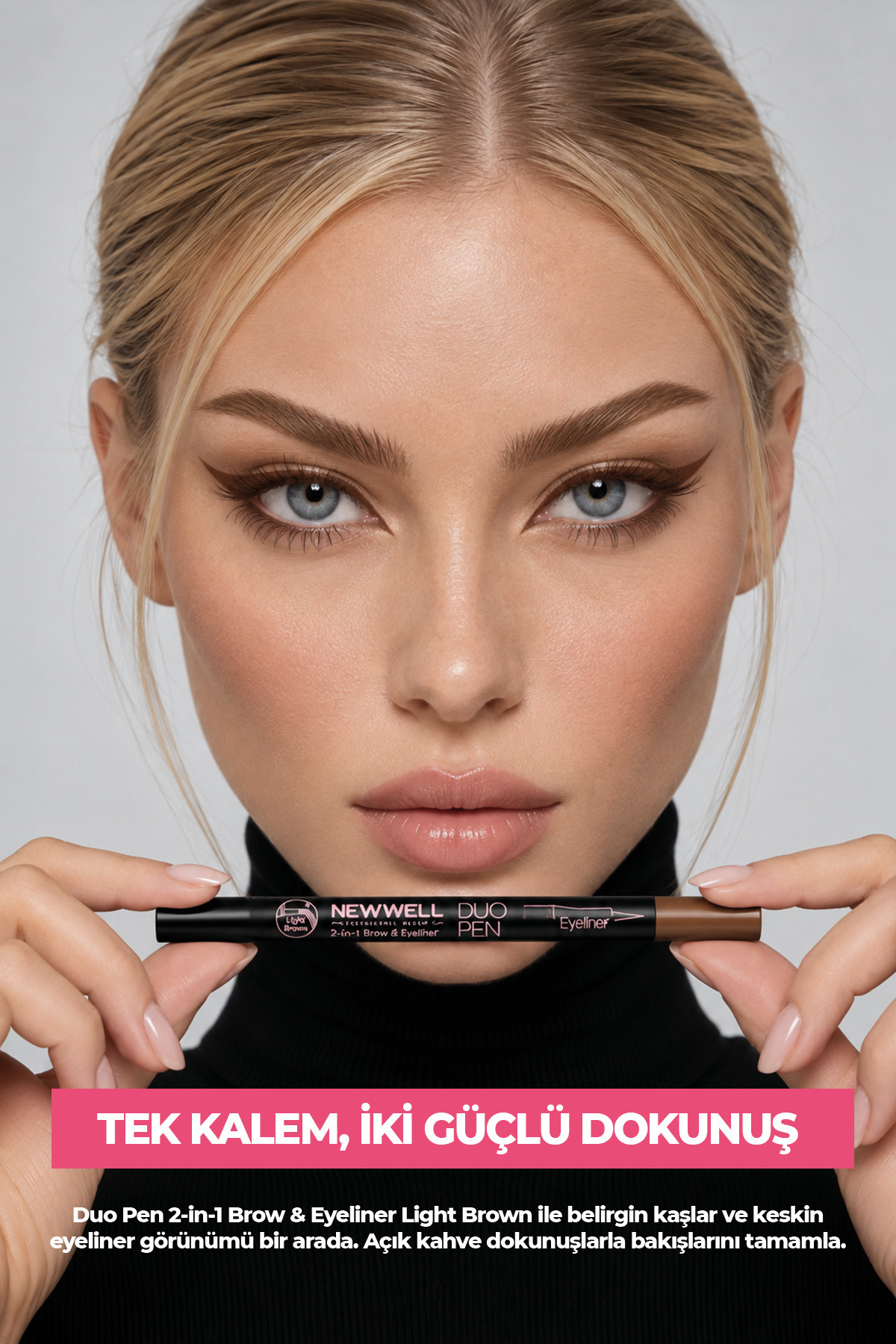 Duo Pen 2-in-1 Brow & Eyeliner Light Brown 03 2 ml — قهوه‌ای 8680923361413 — تصویر 2 از 5