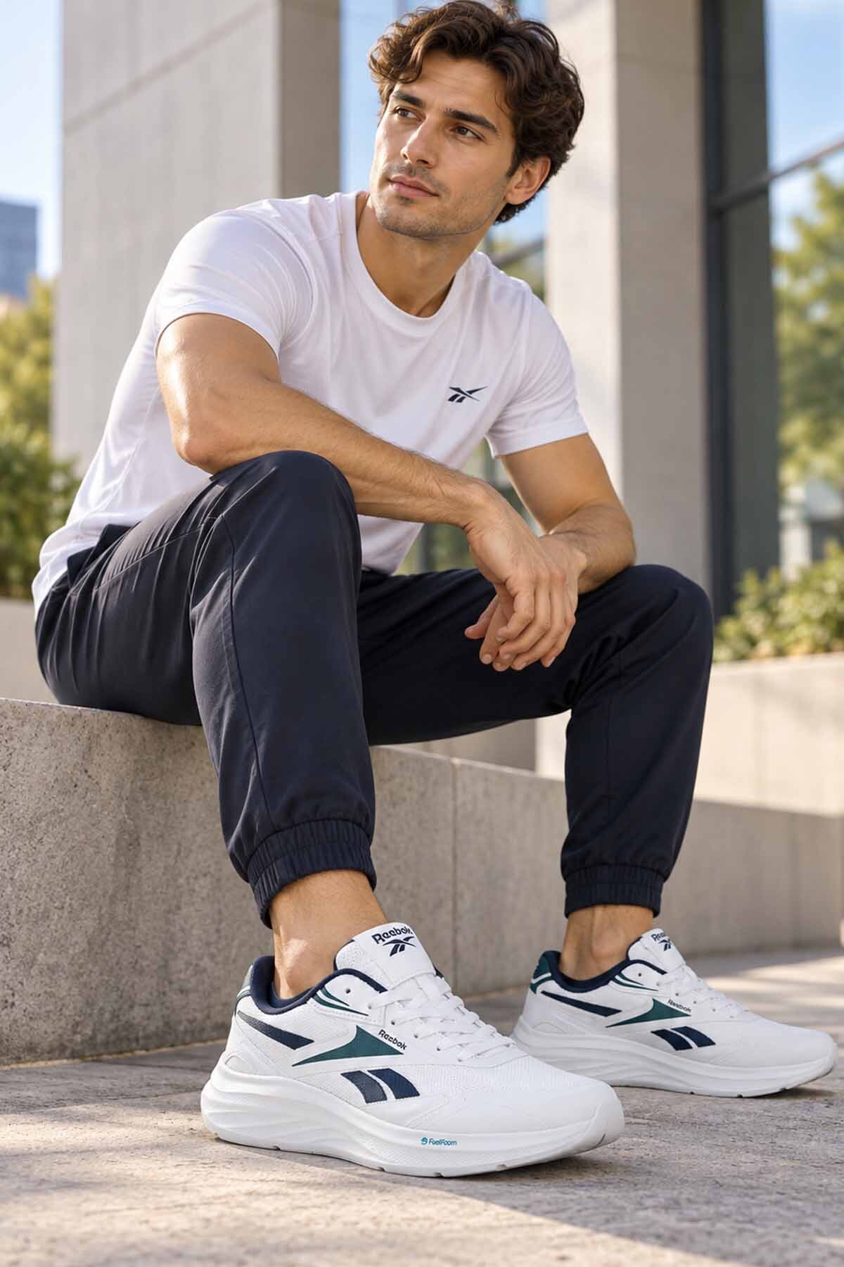 Erkek Beyaz Koşu Ayakkabısı FuelFoam Yastıklamalı Günlük Spor Sneaker — سفید 102203529Siyah-C1 — تصویر 8 از 8