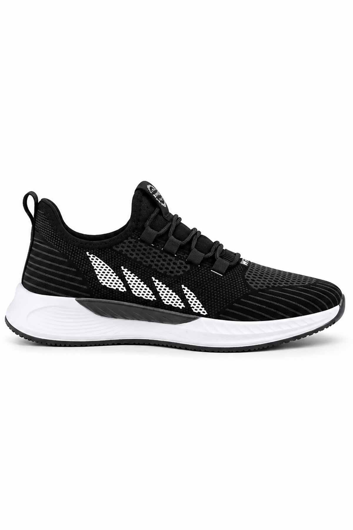 Unisex Günlük Spor Ayakkabı Siyah/Beyaz Su İtici Yüzey Esnek Taban Sneaker — مشکی TYC895B7304A22801A9245500 — تصویر 2 از 8