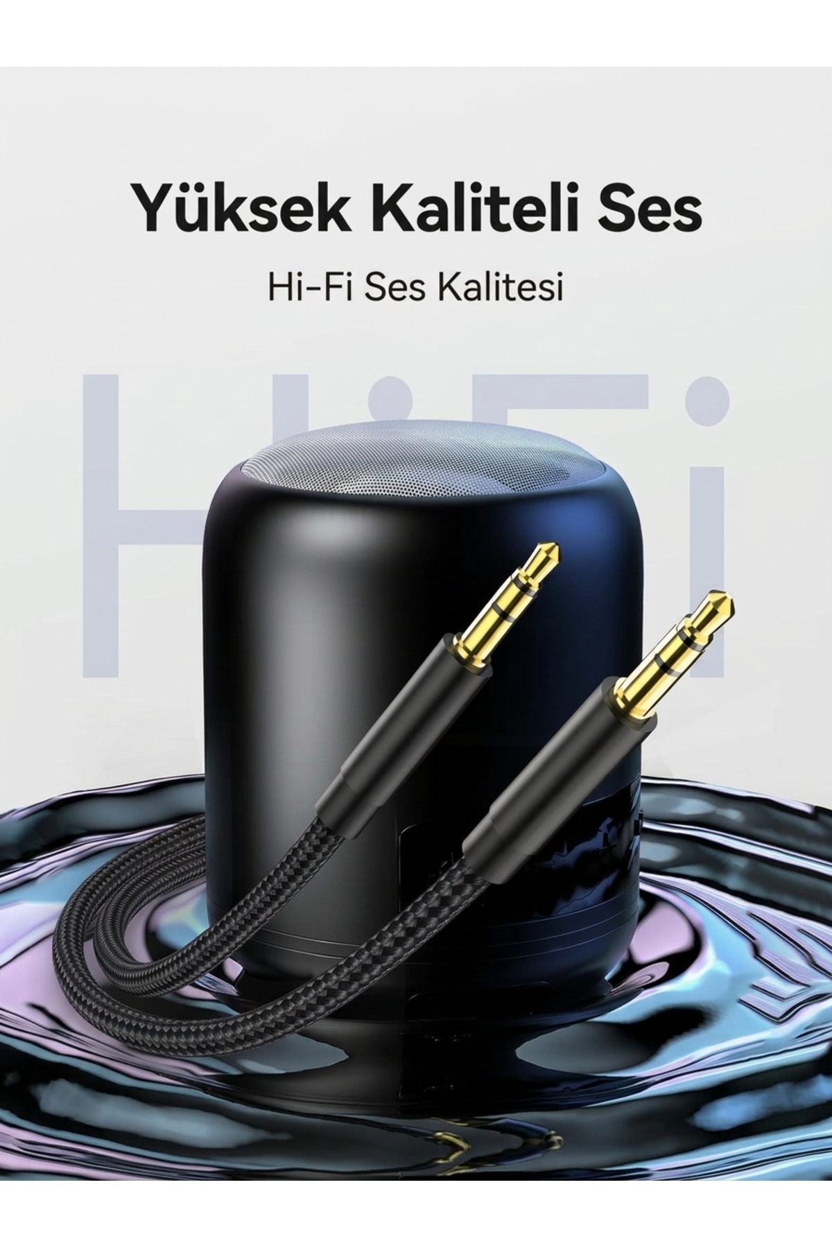Radyo/Hoparlör/Kulaklık/Cep Telefonu/Tablet/Müzik Seti/Pc/Laptop/Notebook Uyumlu 3.5mm Jack To 3.5mm Jack Aux Kablo Örgü Dayanıklı Hifi 1 Metre Ses Kablosu