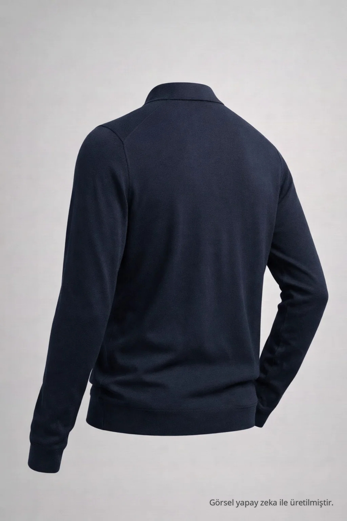 Erkek Basic Bol Lacivert Polo Yakalı Kazak — سرمه‌ای 33081CMBN — تصویر 5 از 7