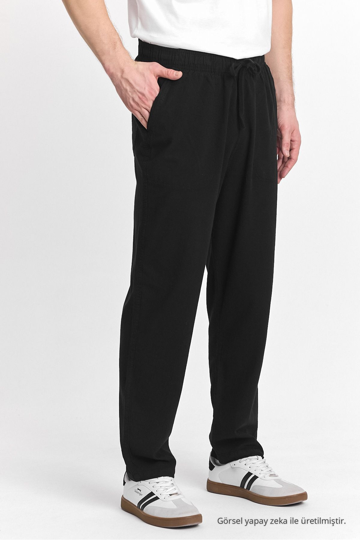 Erkek Siyah Regular Fit Basic Pantolon — مشکی PNT.0014 — تصویر 2 از 8
