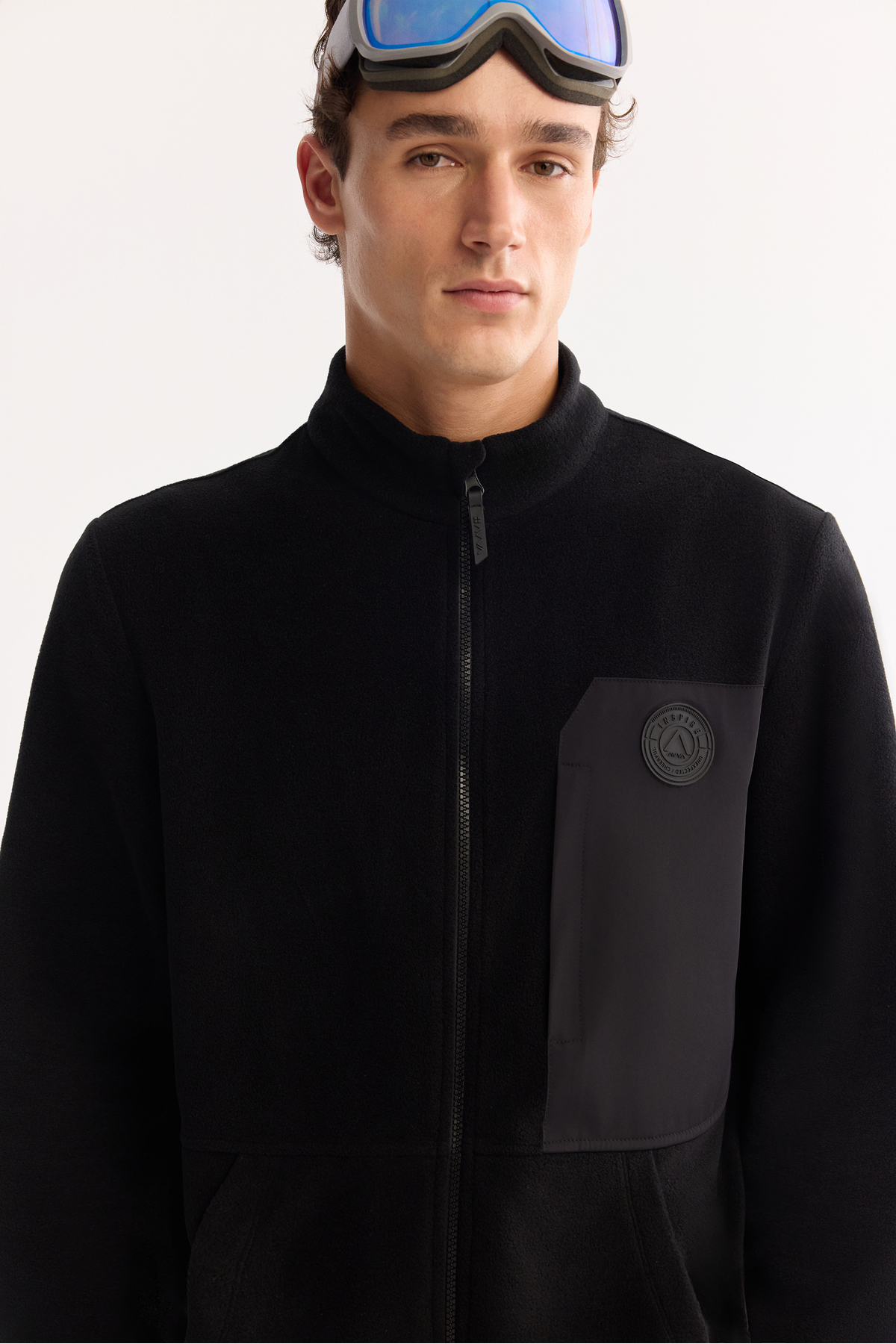 Erkek Siyah Dik Yaka Fermuarlı Soft Touch Polar Regular Fit Sweatshirt A52Y1207 — مشکی — تصویر 2 از 6
