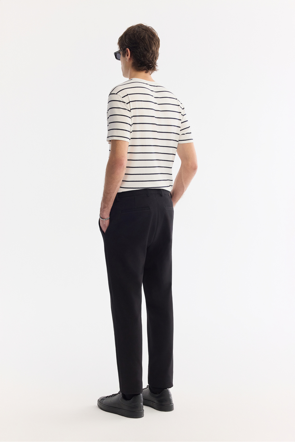 Erkek Siyah Klasik Bel Pamuklu Elastan Relaxed Fit Chino Pantolon A61Y3013 — مشکی — تصویر 4 از 8