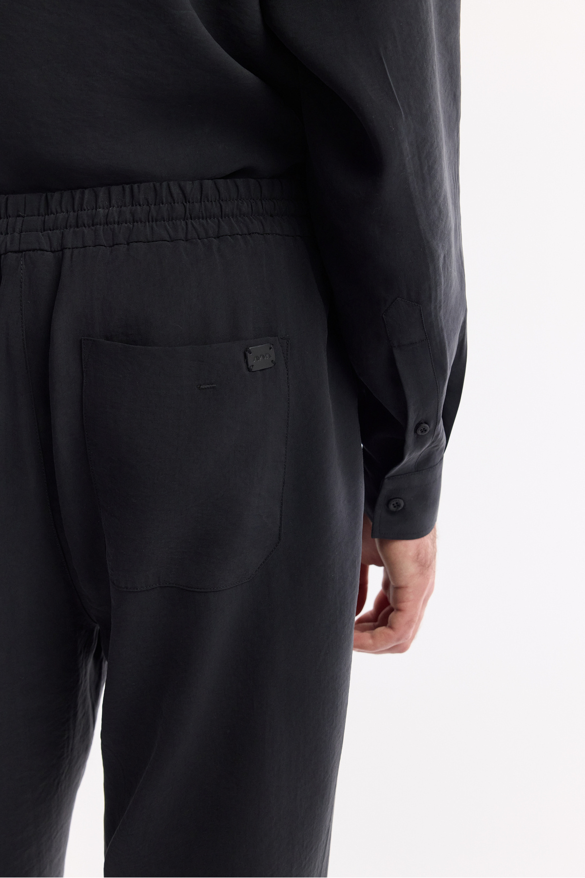 Erkek Siyah Beli Lastikli Bağcıklı Soft Touch Relaxed Fit Pantolon A51Y3031 — مشکی — تصویر 6 از 8