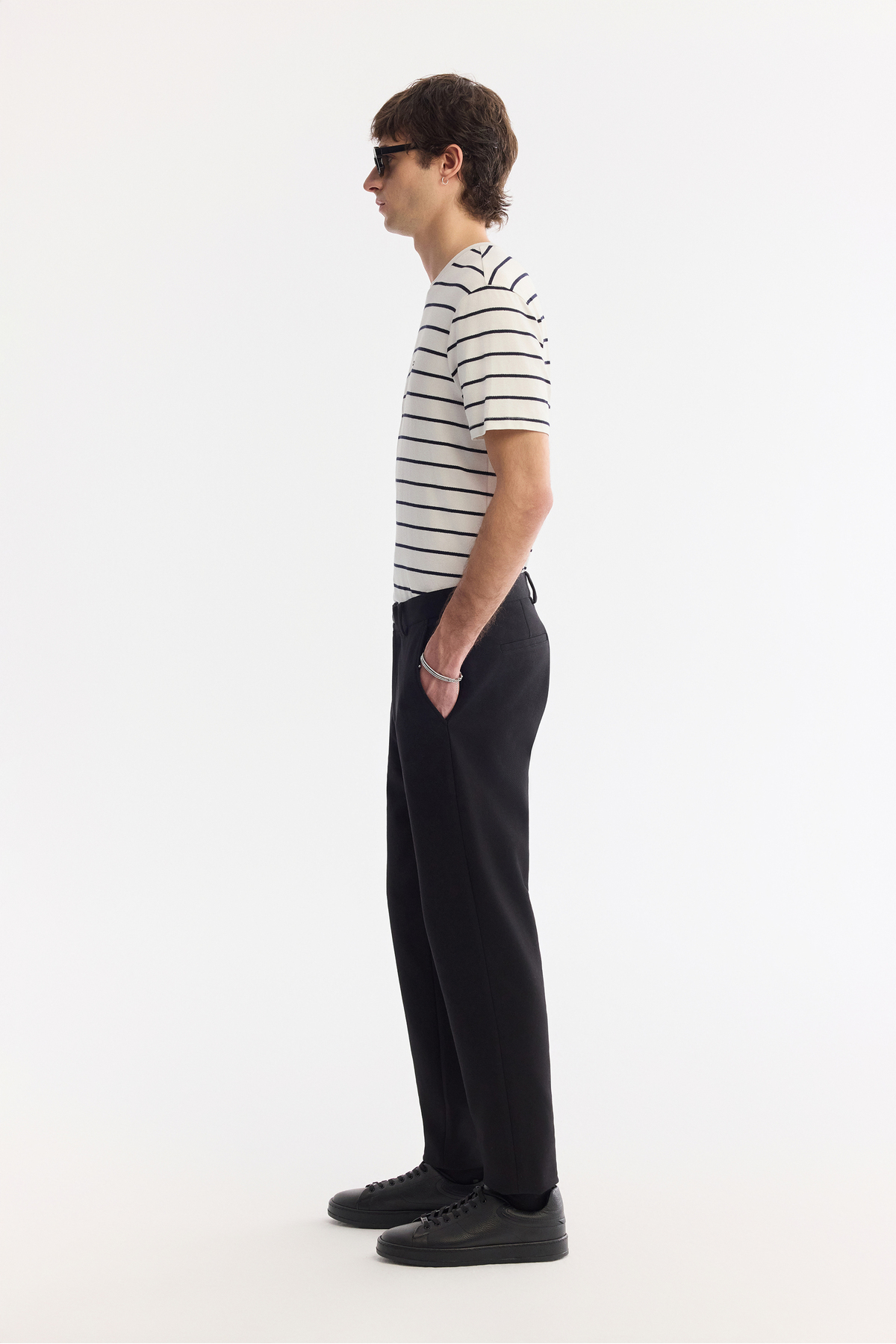 Erkek Siyah Klasik Bel Pamuklu Elastan Relaxed Fit Chino Pantolon A61Y3013 — مشکی — تصویر 3 از 8