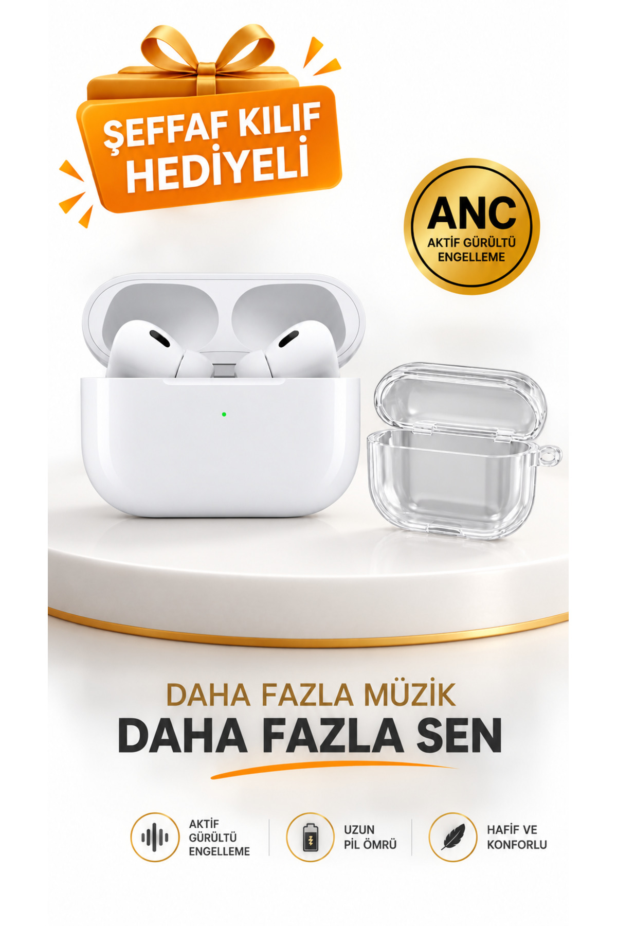 kawigo Air Pro 2 ANC AKTİF GÜRÜLTÜ ENGELLEYİCİ BLUETOOTH KULAKLIK İOS ANDROİD UYUMLU TÜM TELEFONLAR İLE UYUMLU