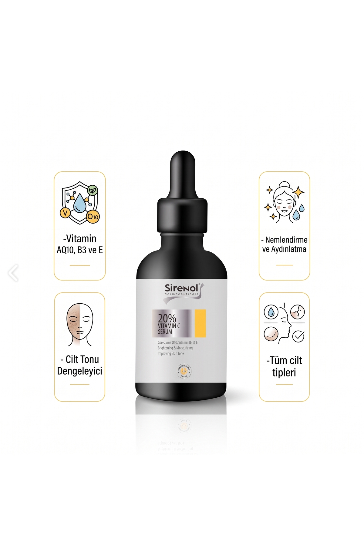 Leke Karşıtı, Aydınlatıcı, Cilt Tonu Eşitleyici C Serum ve Güneş Kremi SPF50 Set — SN1150 — تصویر 3 از 3