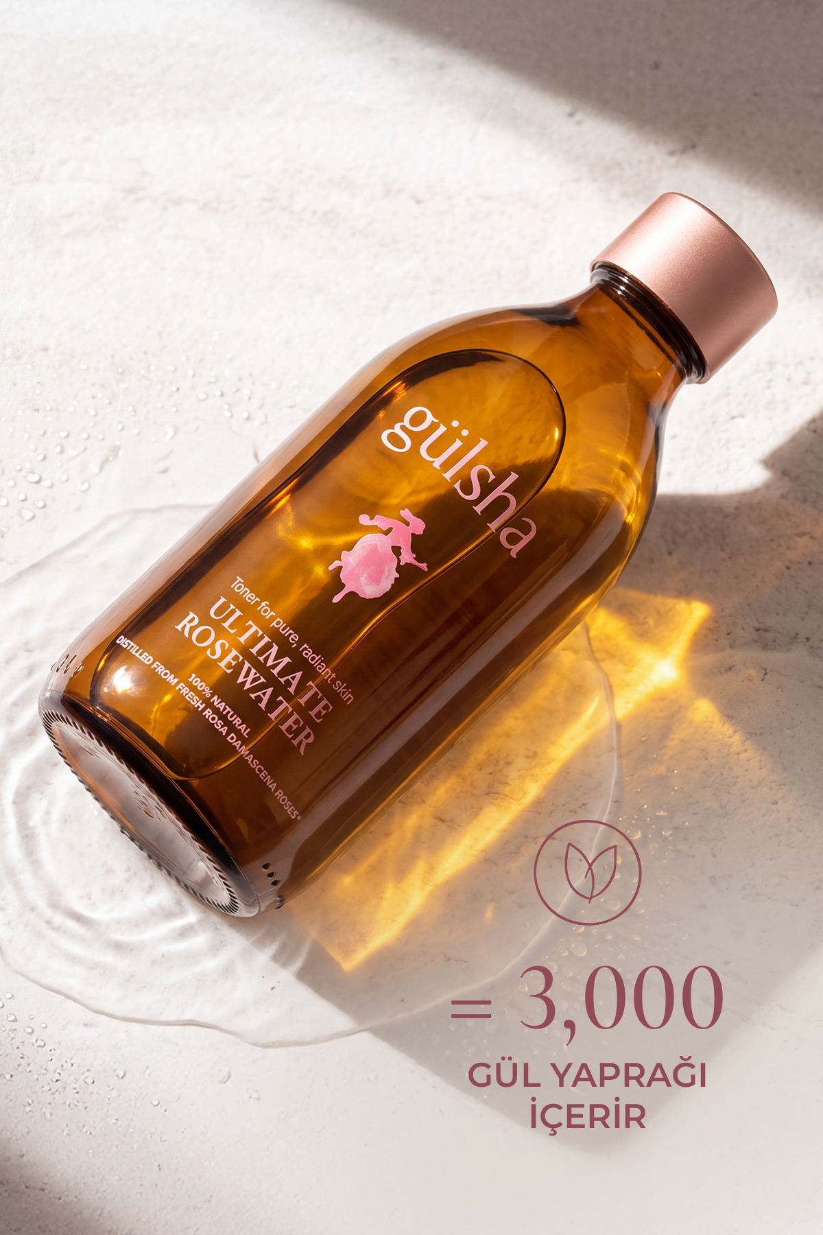 Nemlendirici Aydınlatıcı Gözenek Sıkılaştırmaya Yardımcı %100 Doğal Tam Gül Suyu 250 ml — RoseWater250 — تصویر 6 از 8