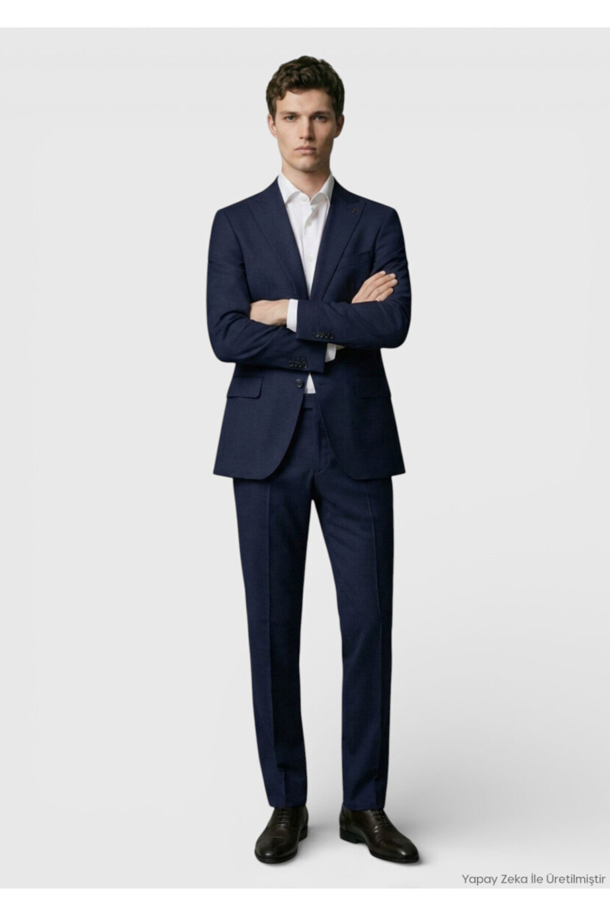 Lacivert Kareli Zeroweight Slim Fit %100 Yün Takım Elbise — رنگارنگ 10155910 — تصویر 2 از 7