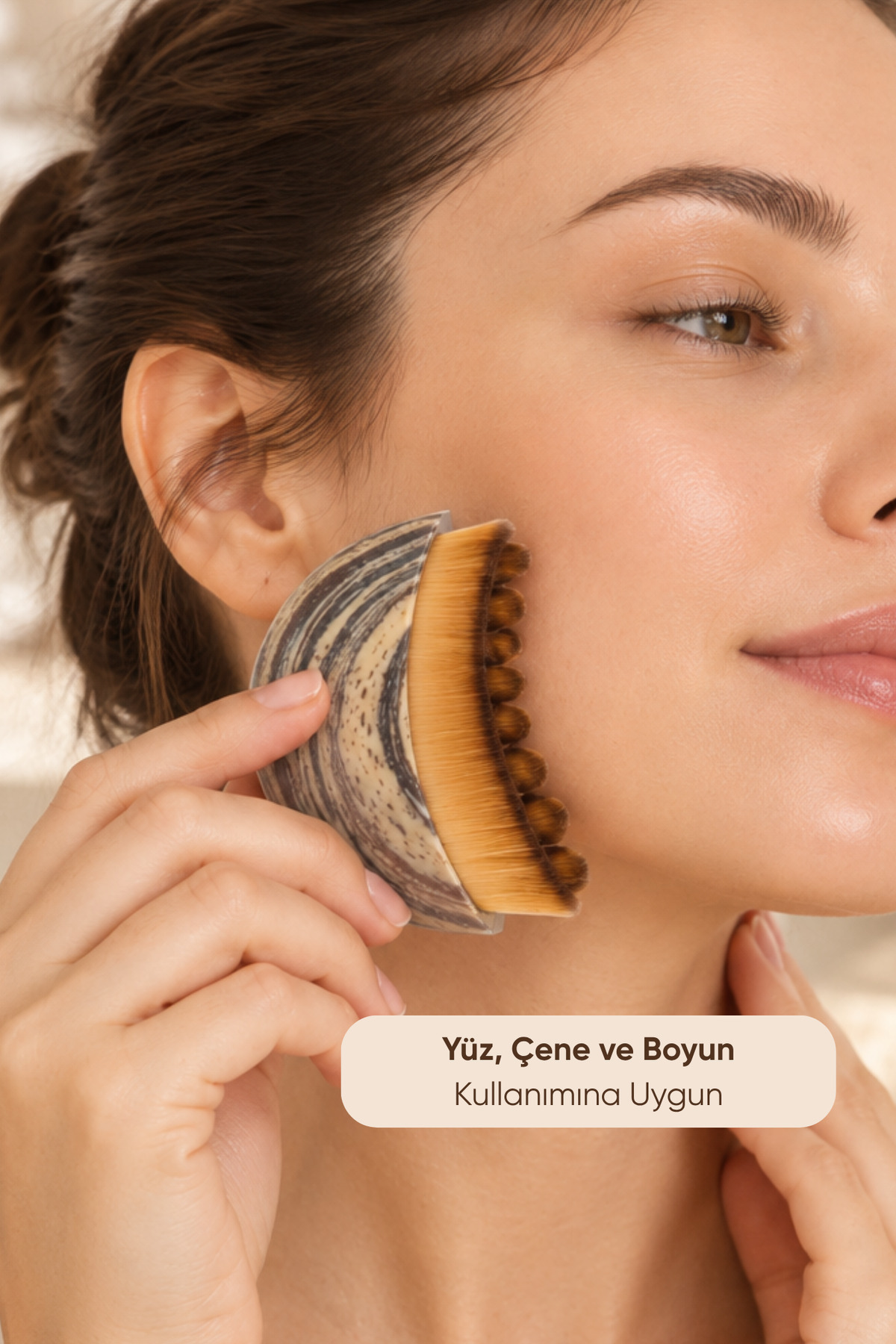 Kutulu Lenf Drenaj Masaj Fırçası Yüz Çene Boyun Kıl — بژ byzm-yüzmasaj — تصویر 3 از 6