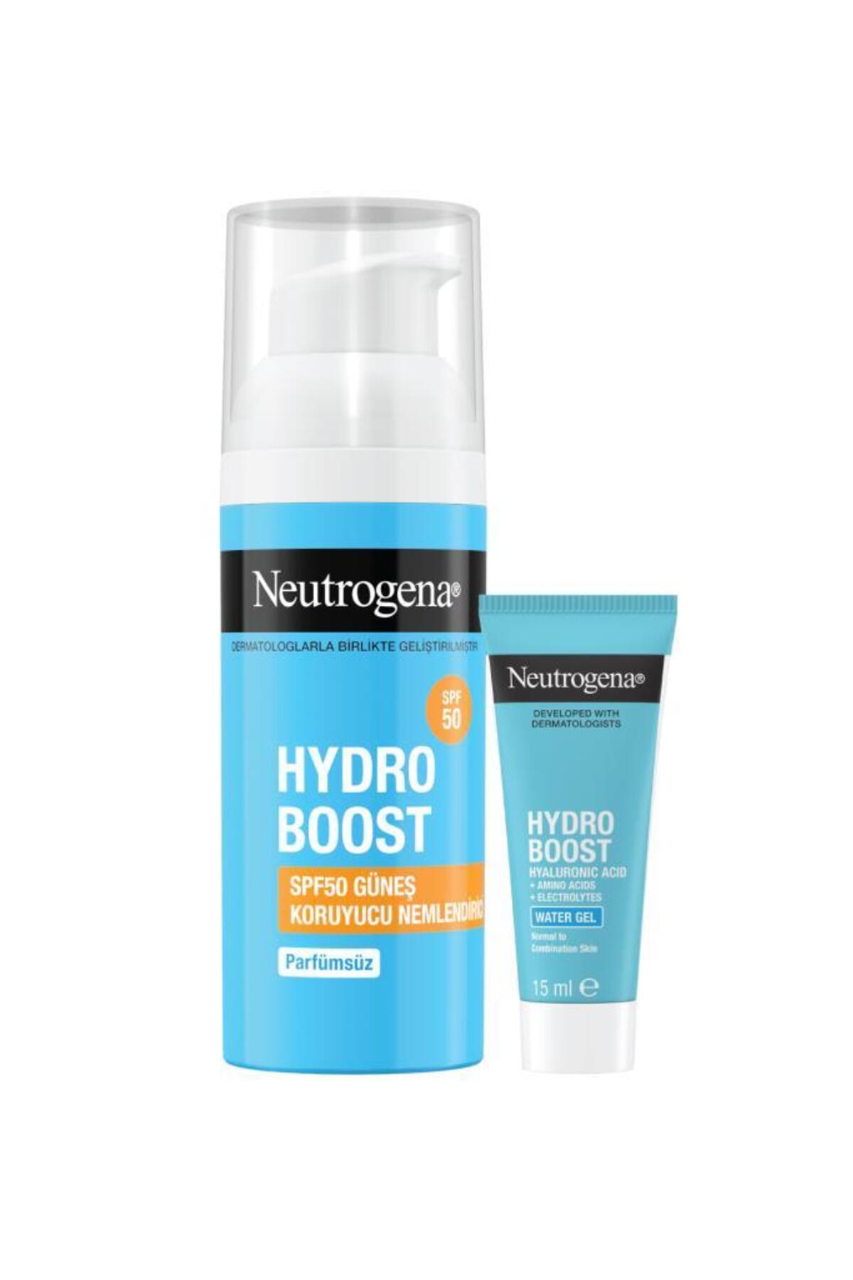 کرم ضد آفتاب مرطوب‌کننده Hydro Boost SPF50 و ژل پاک‌کننده Neutrogena Hydro Boost 15 میلی‌لیتر