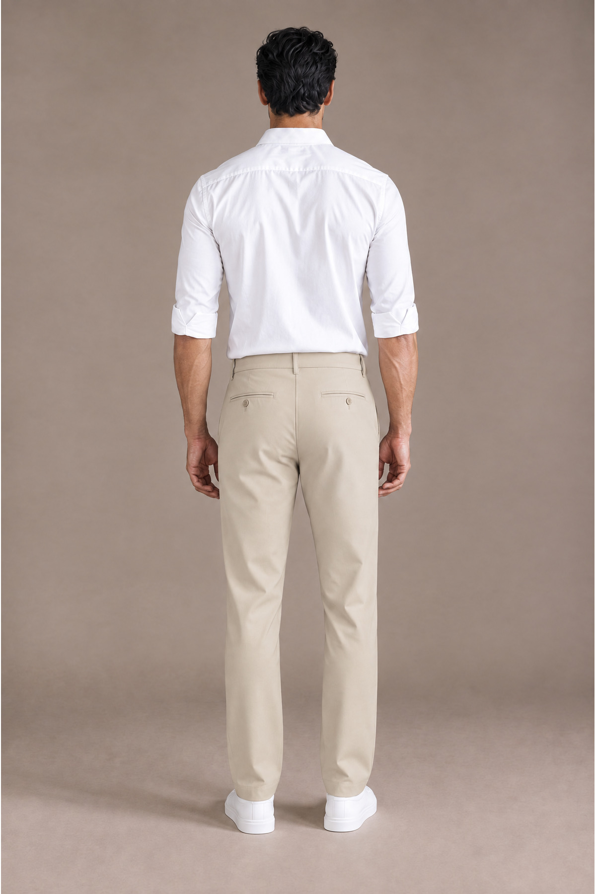 Erkek Bej Klasik Kumaş Pantolon Slim Fit Likralı Bilek Boy Dar Paça — بژ ME1210 — تصویر 6 از 6