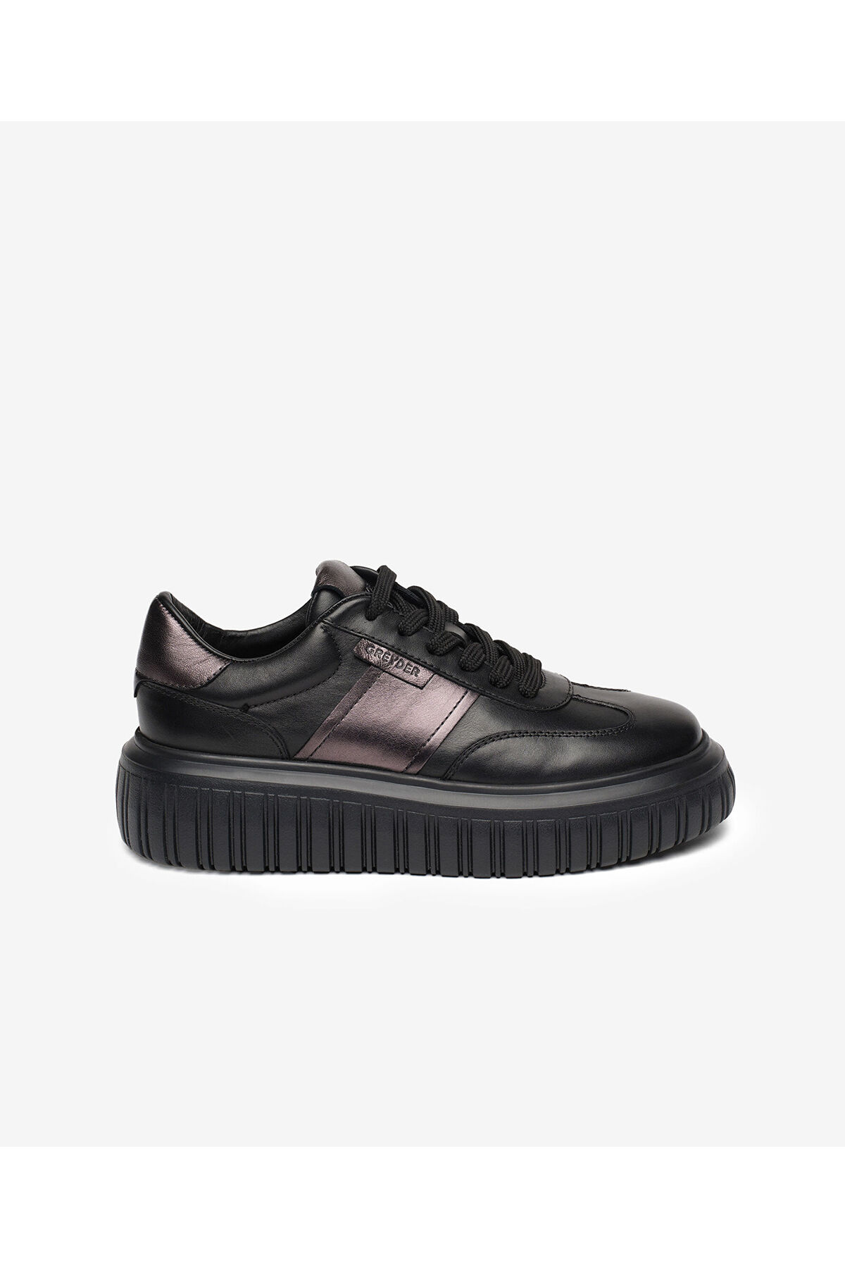 Kadın Siyah Hakiki Deri Sneaker Ayakkabı 5K2SA35371