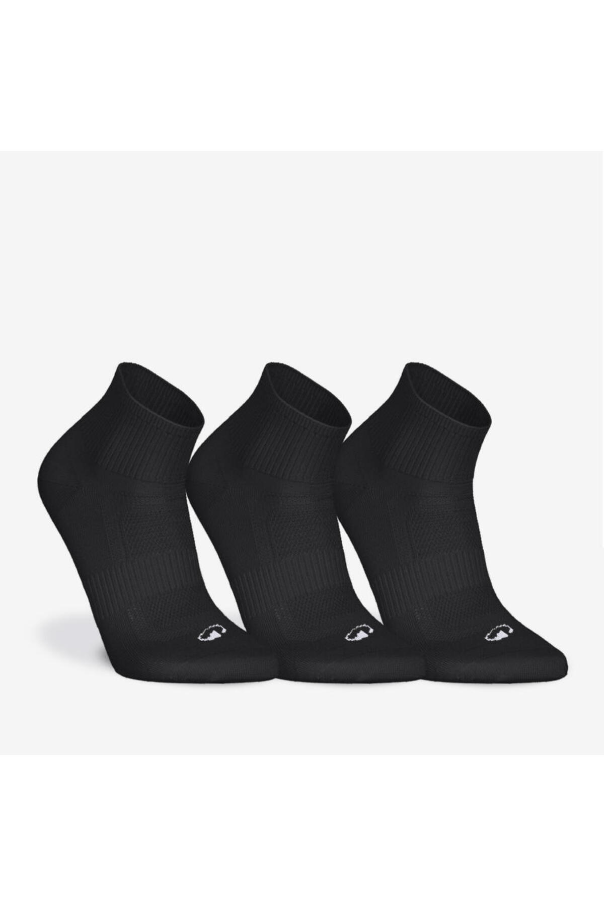 Kiprun Koşu Çorabı - 3'lü Paket - Siyah - Run 100