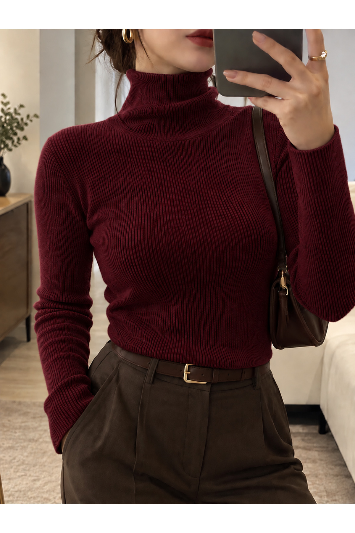 ژاکت بافتنی شرابی یونیسکس ژاکت یقه اسلیمفیت — زرشکی najjar99