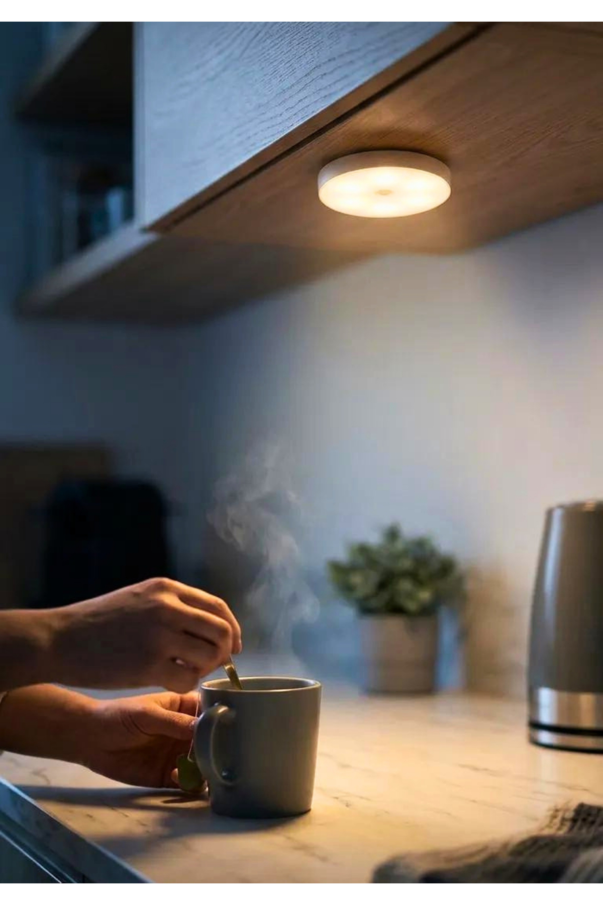HOMİNG 3 ADET Hareket Sensörlü Işık Mıknatıslı Dolap İçi Led Spot