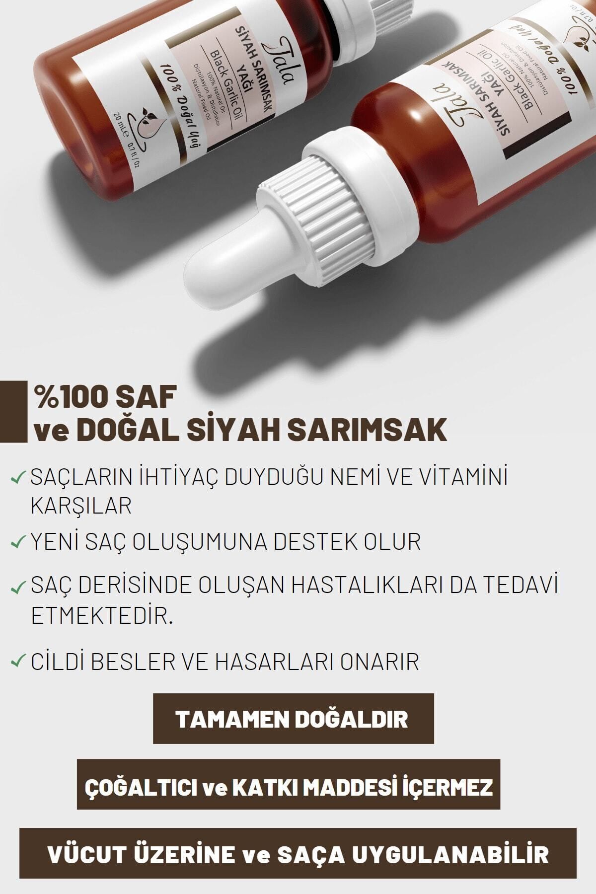 Siyah Sarımsak Yağı %100 Saf ve Doğal Soğuk Sıkım 20 Ml — siyah sarımsak — تصویر 7 از 7