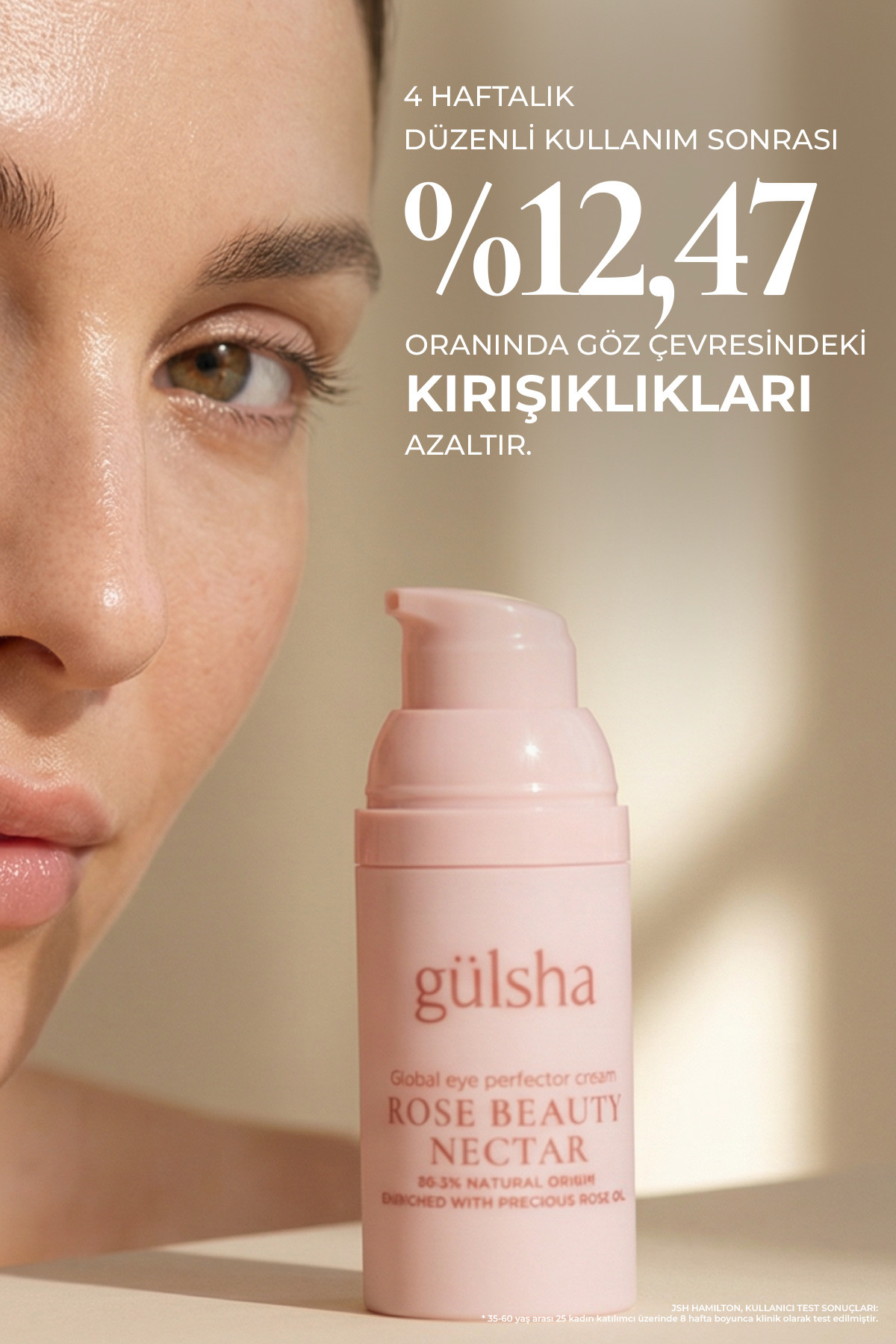 Kırışıklık, İnce Çizgi ve Koyu Halka Görünümünü Azaltmaya Yardımcı Gül Özlü Göz Kremi — 8680434316506 — تصویر 4 از 9