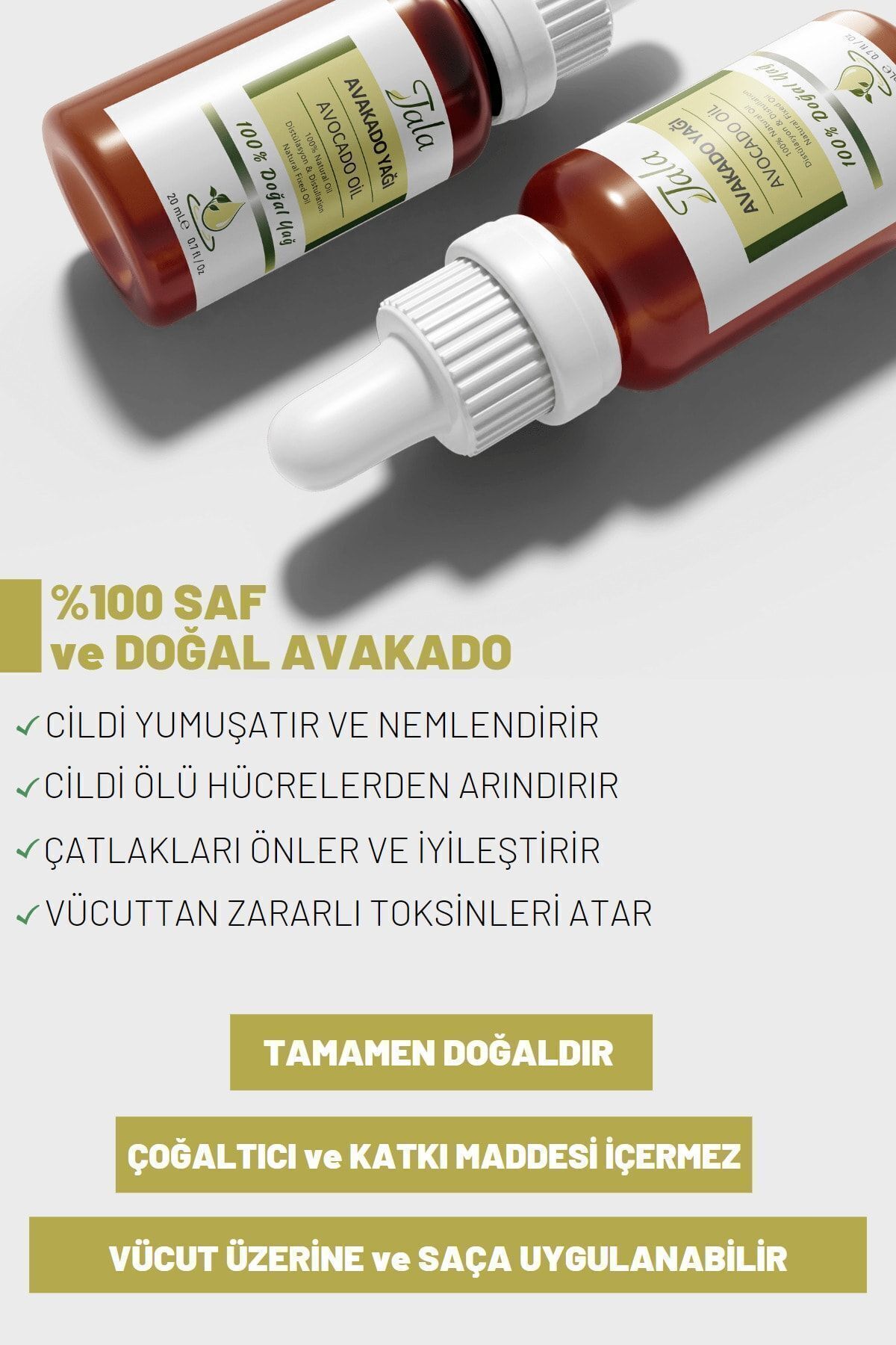 Avokado Yağı %100 Saf Ve Doğal Soğuk Sıkım 20 Ml — avakado — تصویر 7 از 7