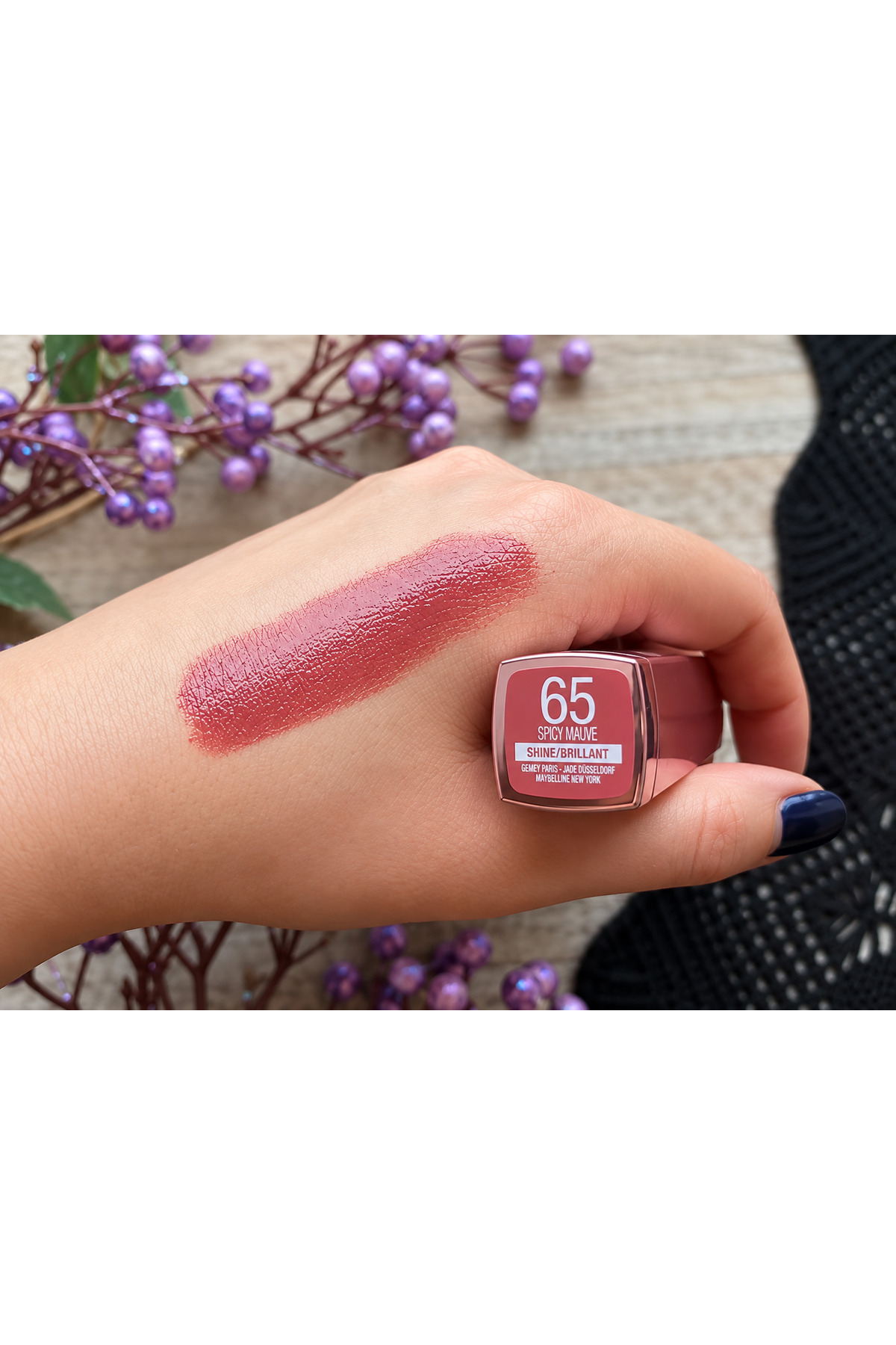 رژ لب مرطوب کننده براق Color Sensational Shine - 65 Spicy Mauve - قهوه‌ای