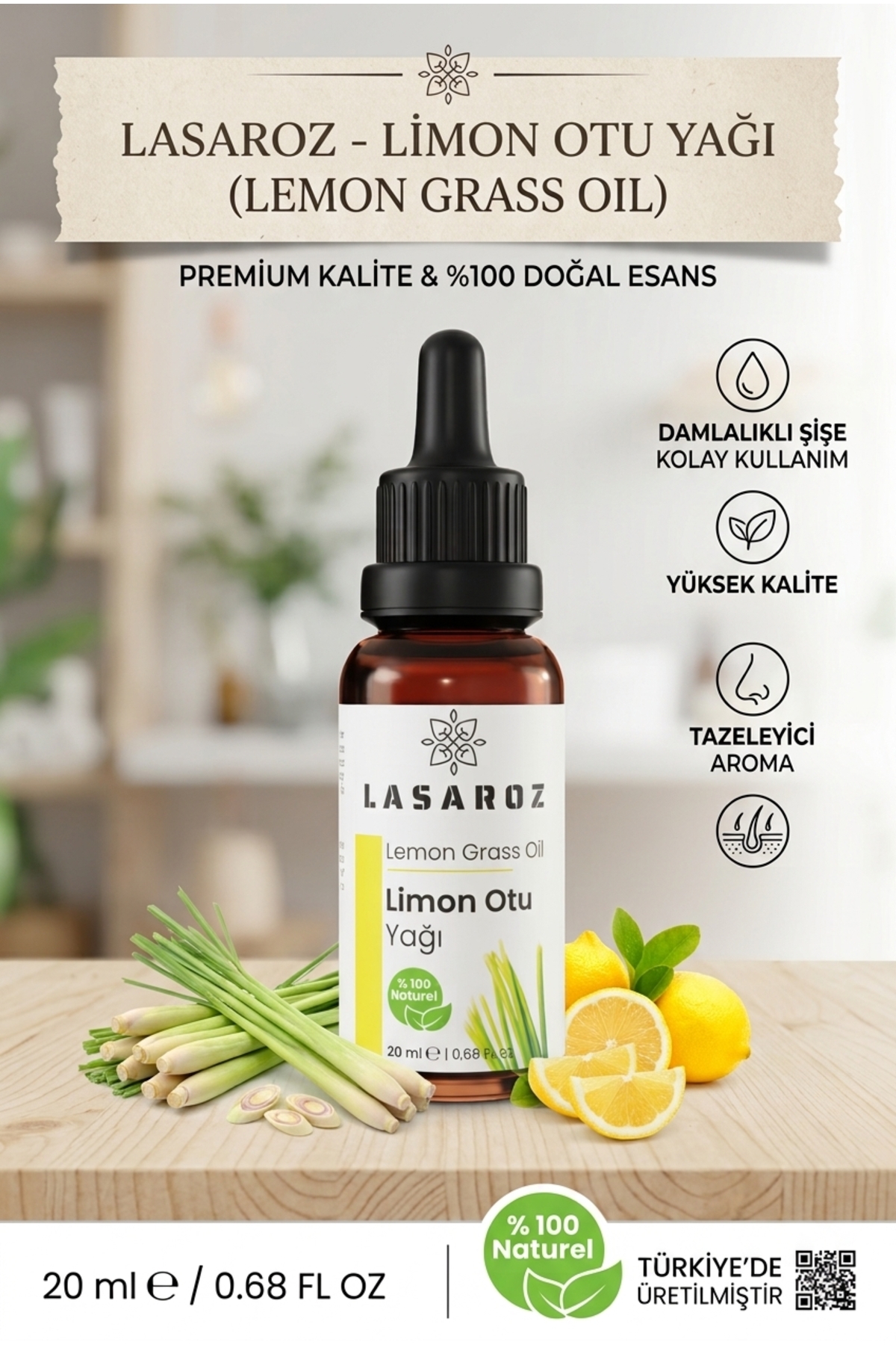 2 Adet Limon Otu Yağı 20 ml — LSRZ8861 — تصویر 6 از 9