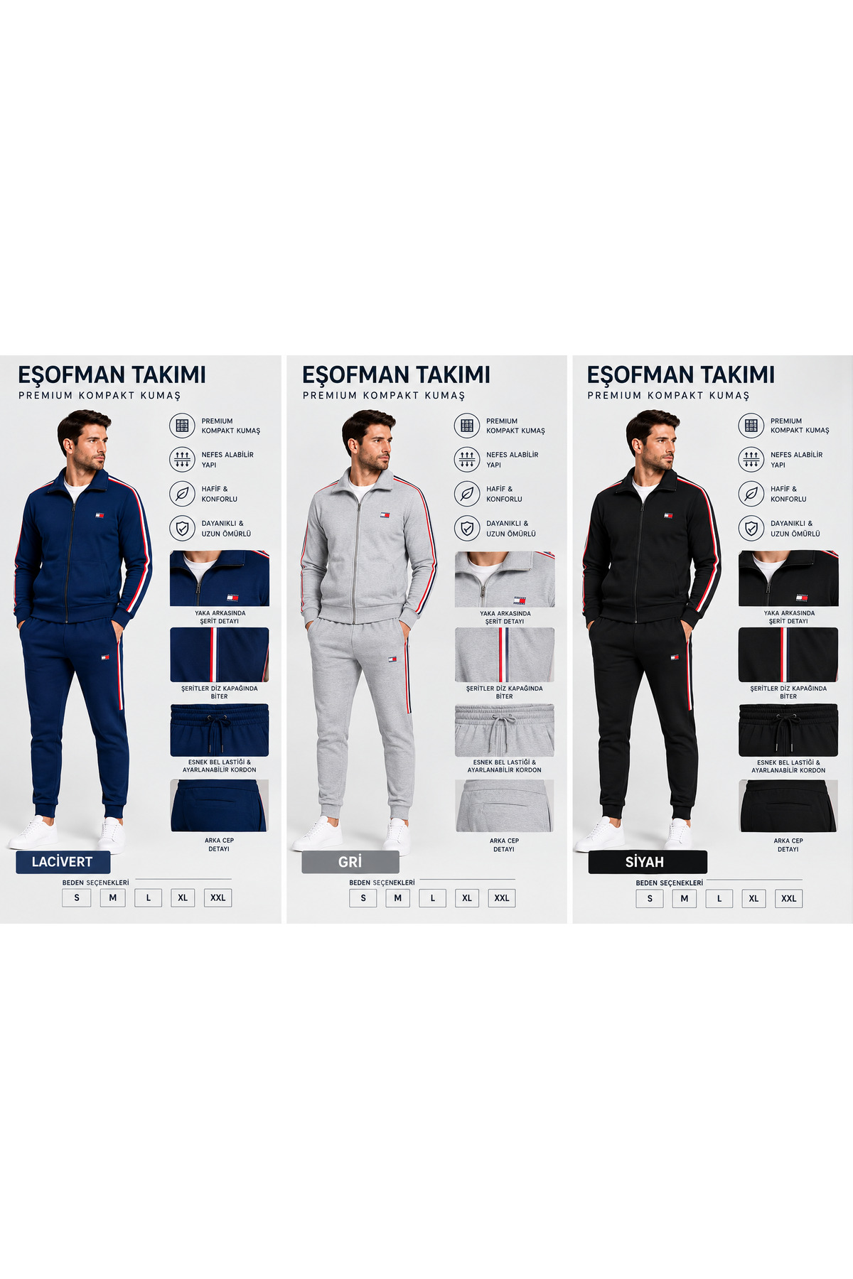 Erkek Eşofman Takımı Premium Kompakt — مشکی TYCEE1BDF89886DF28547AC00 — تصویر 2 از 2