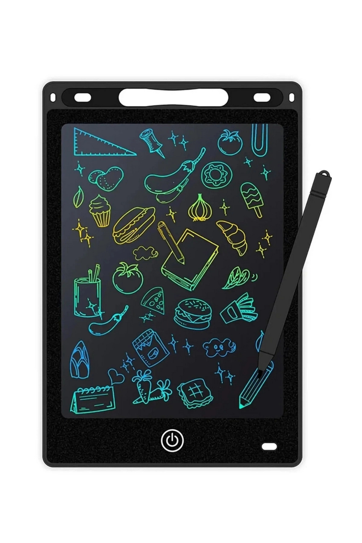 Epilons 12 Inc Renkli Lcd Grafik Dijital Kalemli Çizim Tableti Yazı Tahta Not Yazma Eğitim Tableti Siyah
