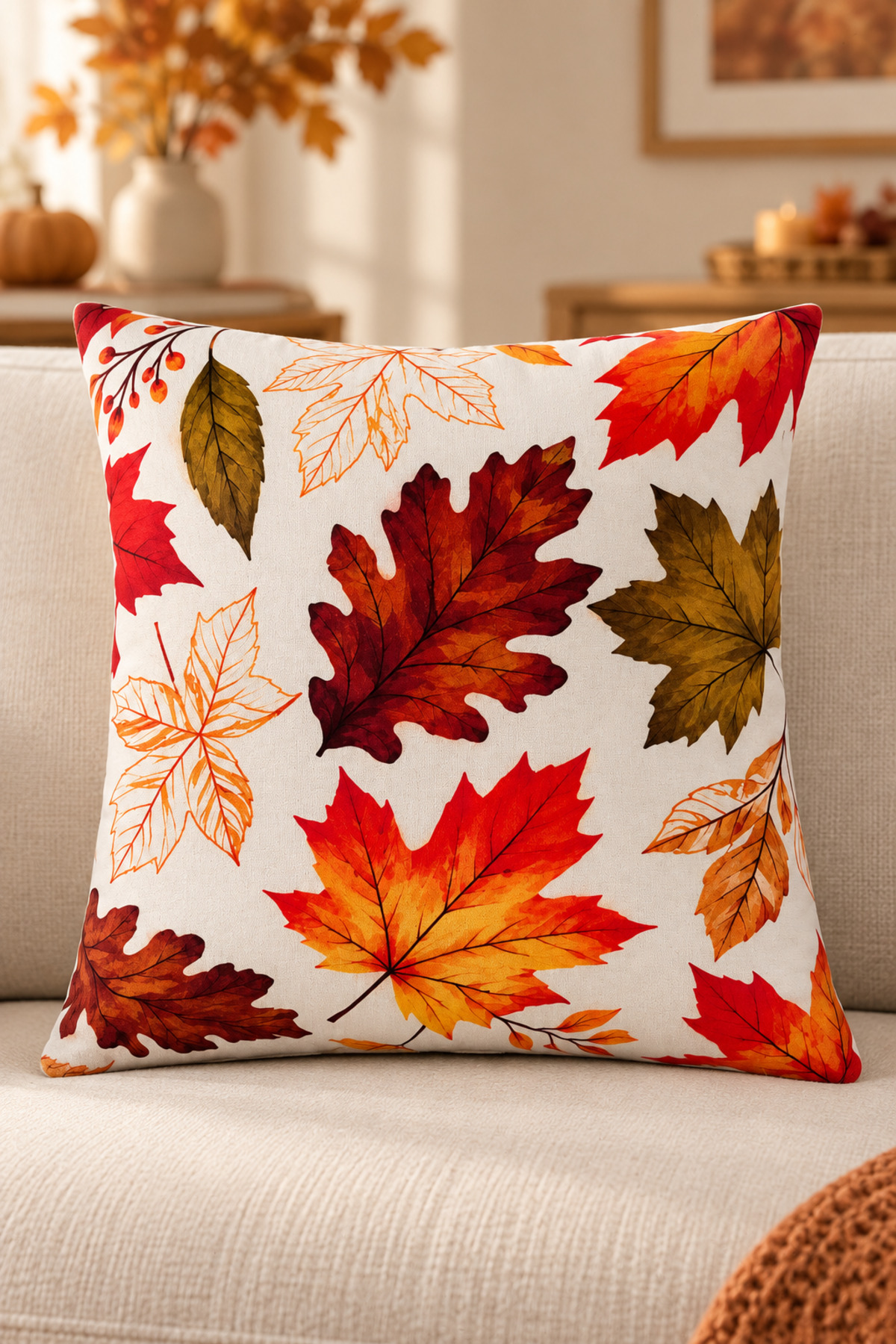 4 Adet Dijital Baskılı Kırlent Kılıfı 43x43 cm – Renkli Modern Dekoratif Yastık Kılıfı Seti