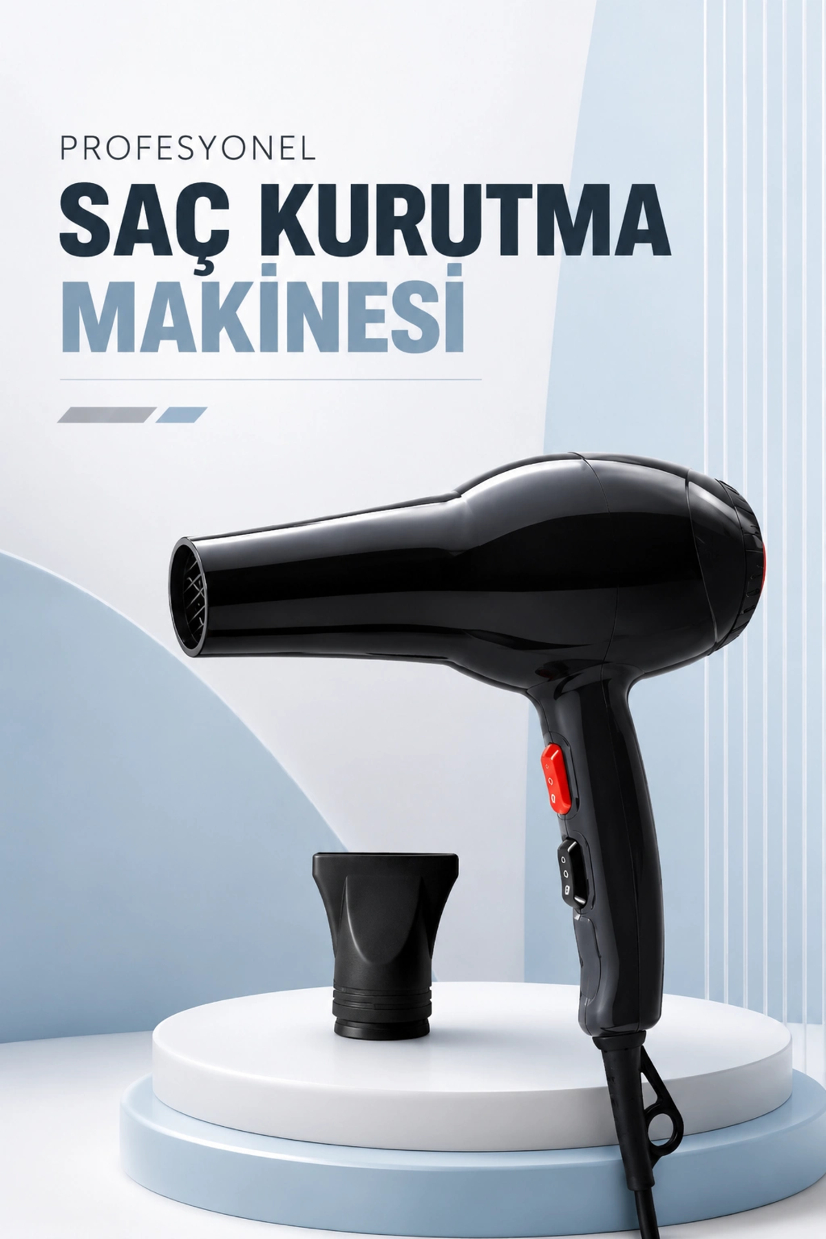 Hubrendy Tekno Tüm Saç Tiplerine Uygun, İki Kademeli Hız Ayarlı Fön Makinesi