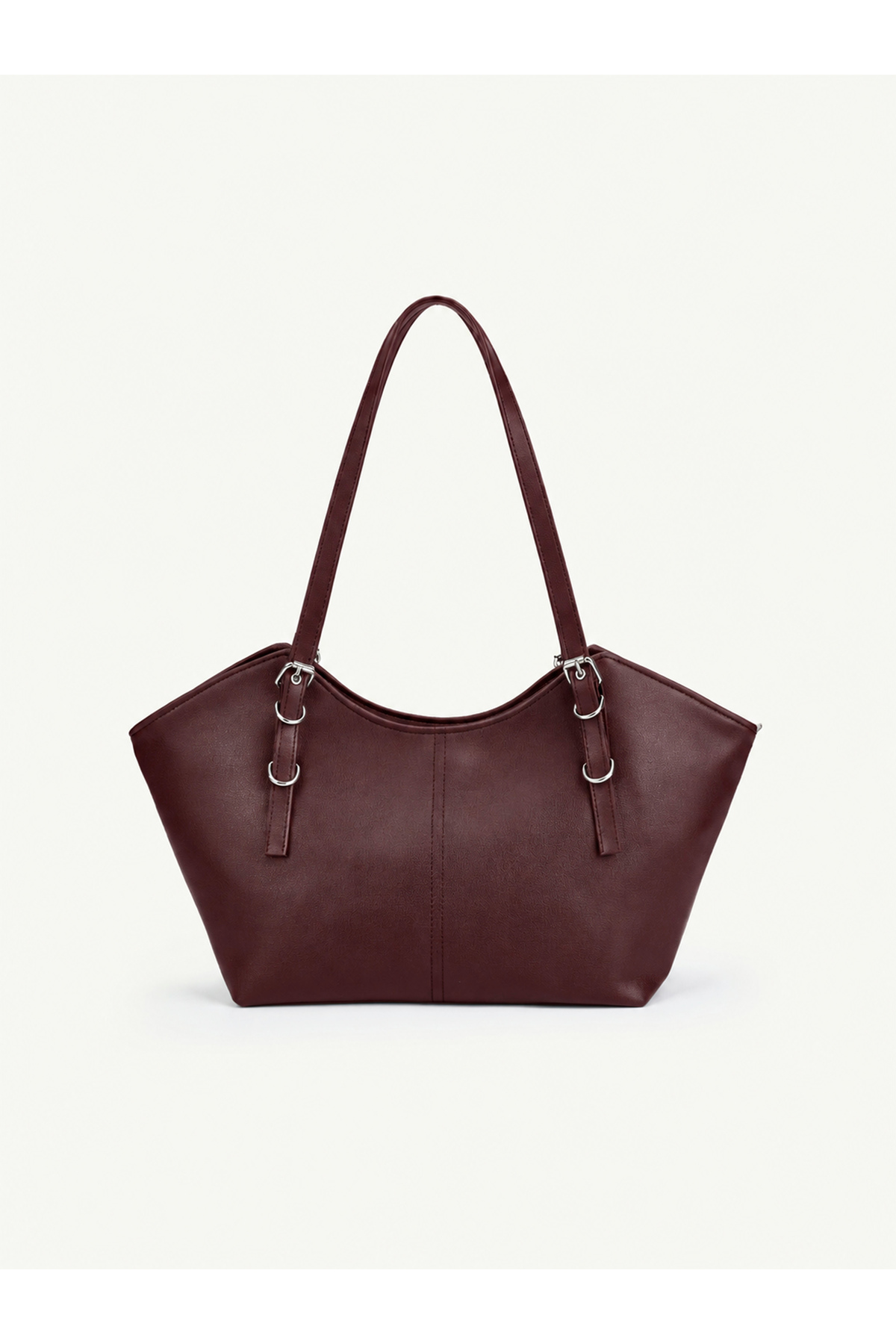 SHAKA Bordo SHK355 Geniş Hacimli,Toka Detaylı,Fermuarlı,Ayarlanabilir Askılı,Kol ve Omuz Çantası