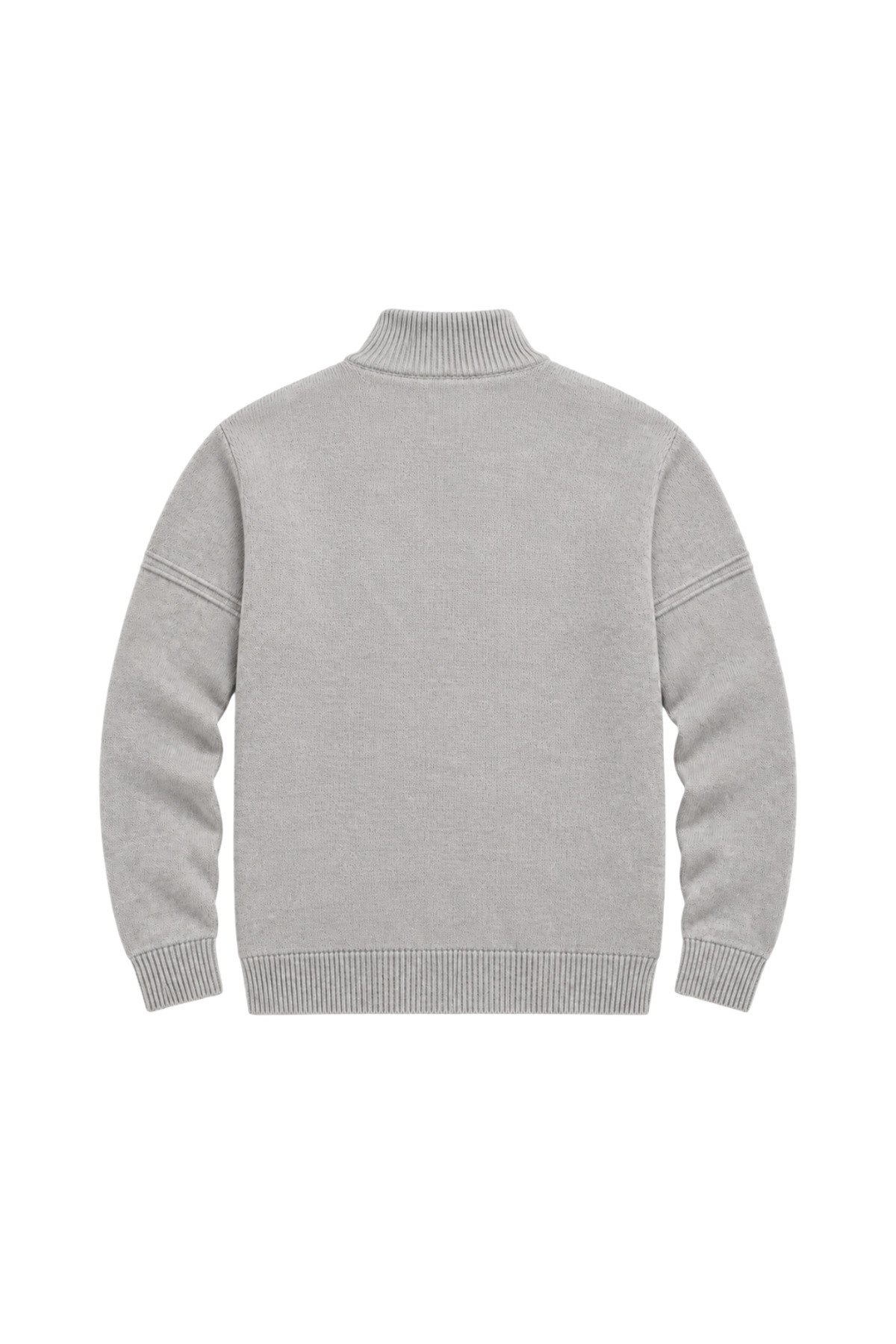 ژاکت بافتنی یقه بلند مردانه سایز بزرگ بژ، سایز 3XL-4XL-5XL-6XL — بژ BM-490 — تصویر 5 از 6