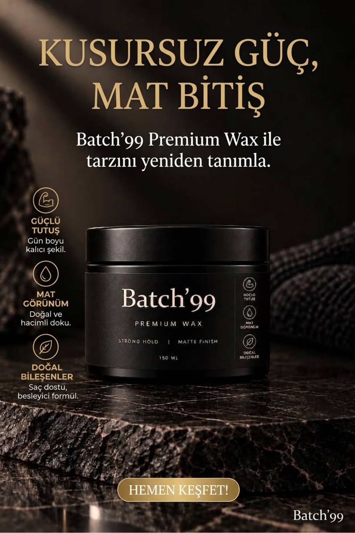 BATCH'99 MATTE CLAY WAX — w001 — تصویر 2 از 3