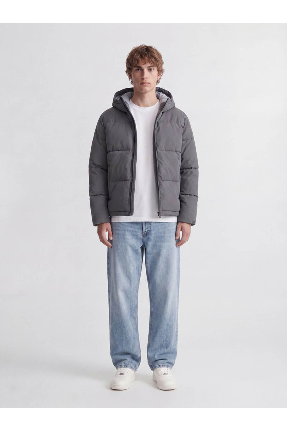 مانتو مردانه خاکستری Jjgalaxy Puffer 12303930 — خاکستری 12303930-ASPHALT — تصویر 4 از 6