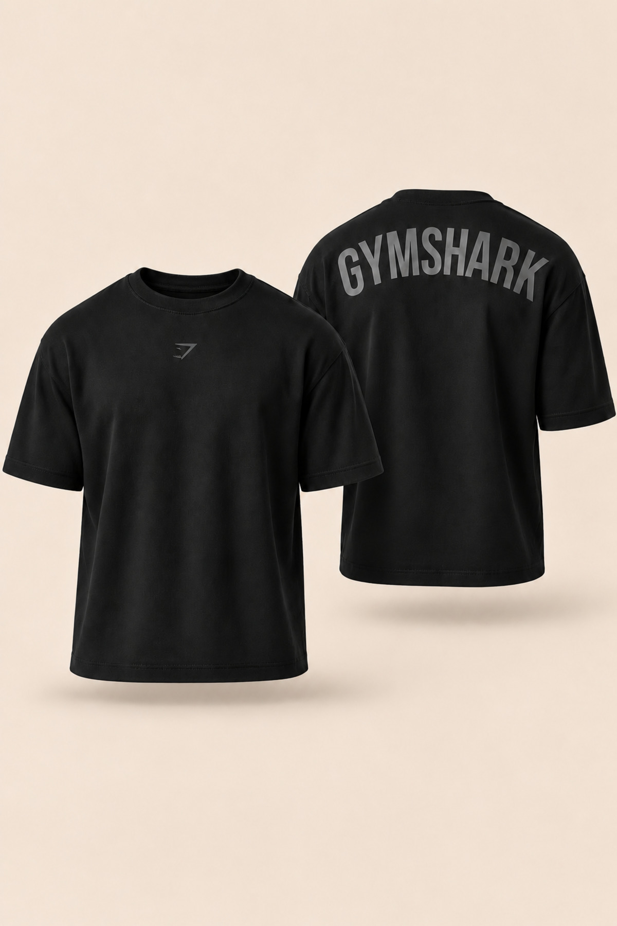 Stylovi GymShark Oversize T-Shirt | %100 Pamuk Premium Rahat Kesim Streetwear — مشکی STY0114