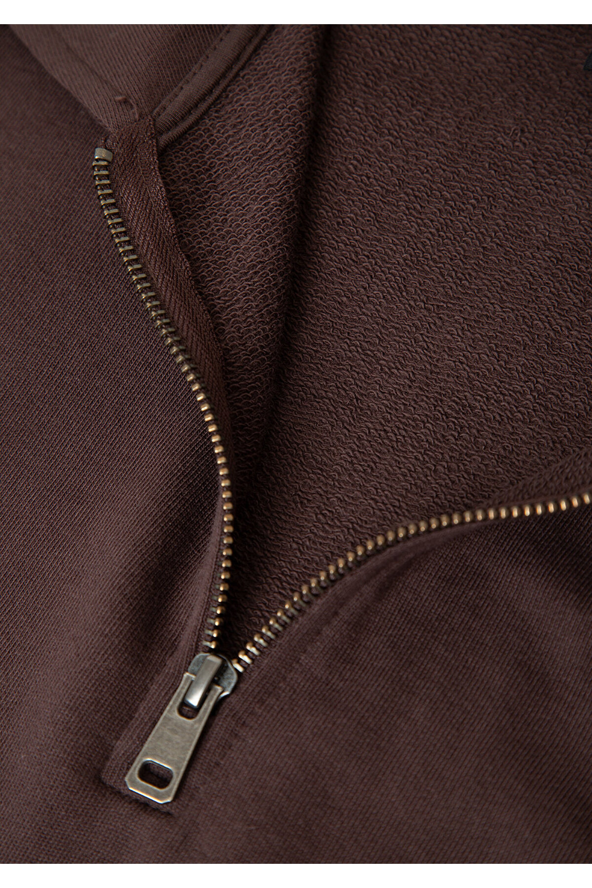 Yarı Fermuarlı Kahverengi Polo Sweatshirt 0S10622-70220 — قهوه‌ای — تصویر 8 از 8