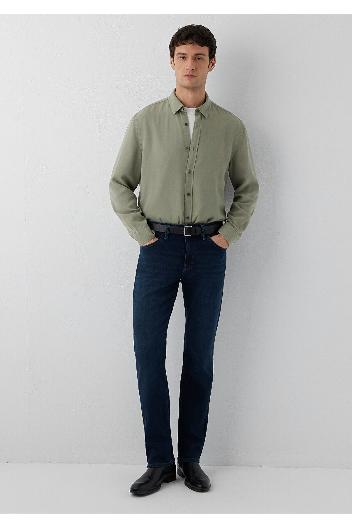 (Tencel™) Lyocell Yeşil Gömlek Regular Fit / Normal Kesim 0212068-71818 — سبز — تصویر 2 از 7